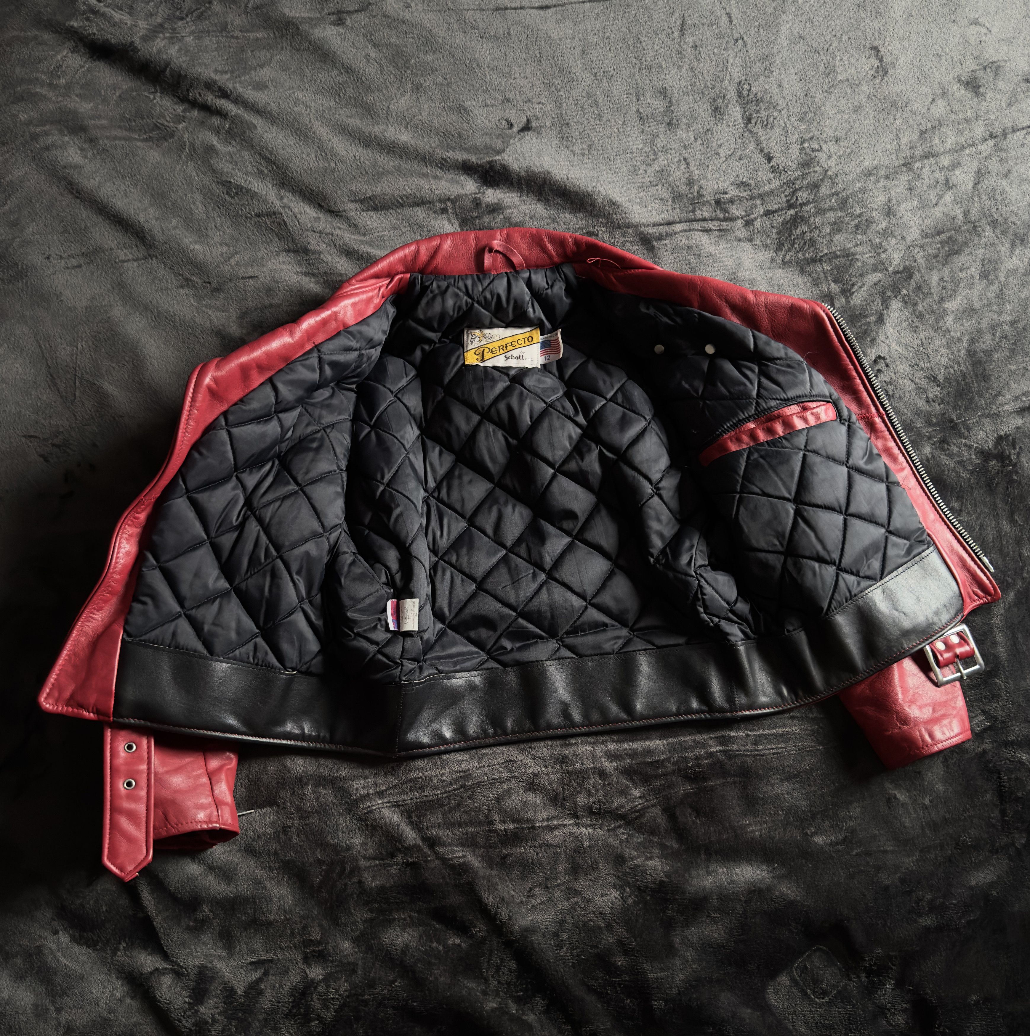 Schott Schott Perfecto Women's Leather Motorcycle Jacket Red sz.12 Size L / US 10 / IT 46 - 5 Thumbnail