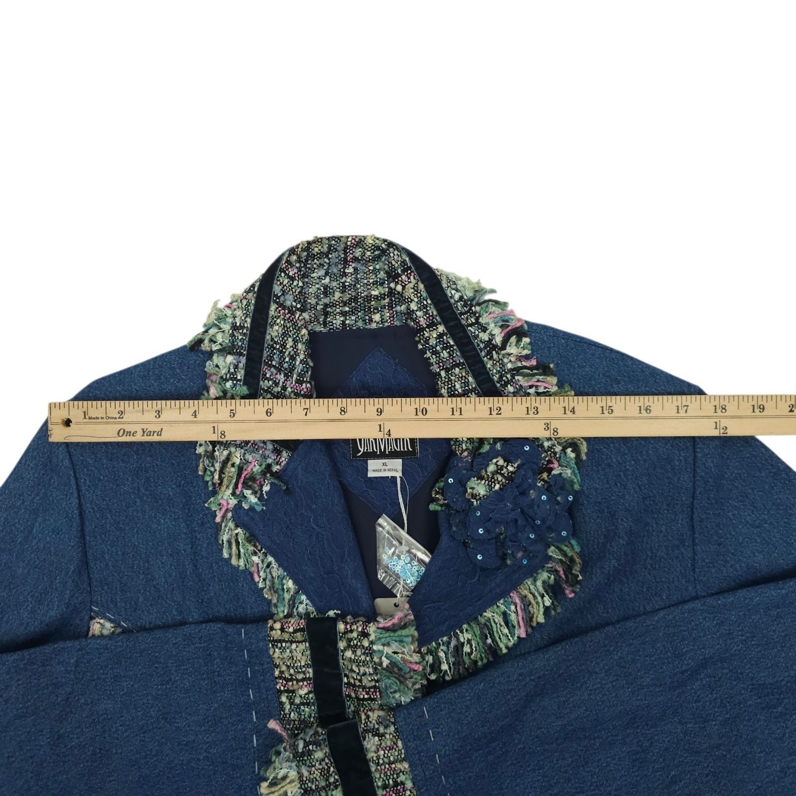Other Yak Magik Jacket XL Denim Funky Boho Fringe Art to Wear Size XL / US 12-14 / IT 48-50 - 5 Thumbnail