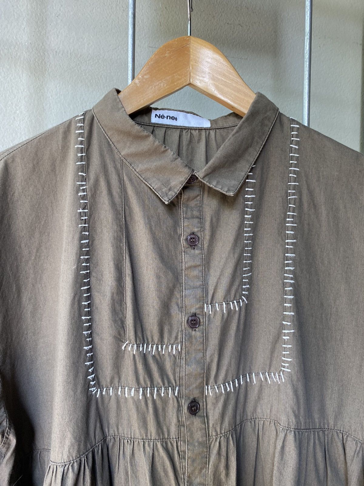 Ne-Net Né-net Bella Brown Embroidered Top Size XS / US 0-2 / IT 36-38 - 4 Thumbnail