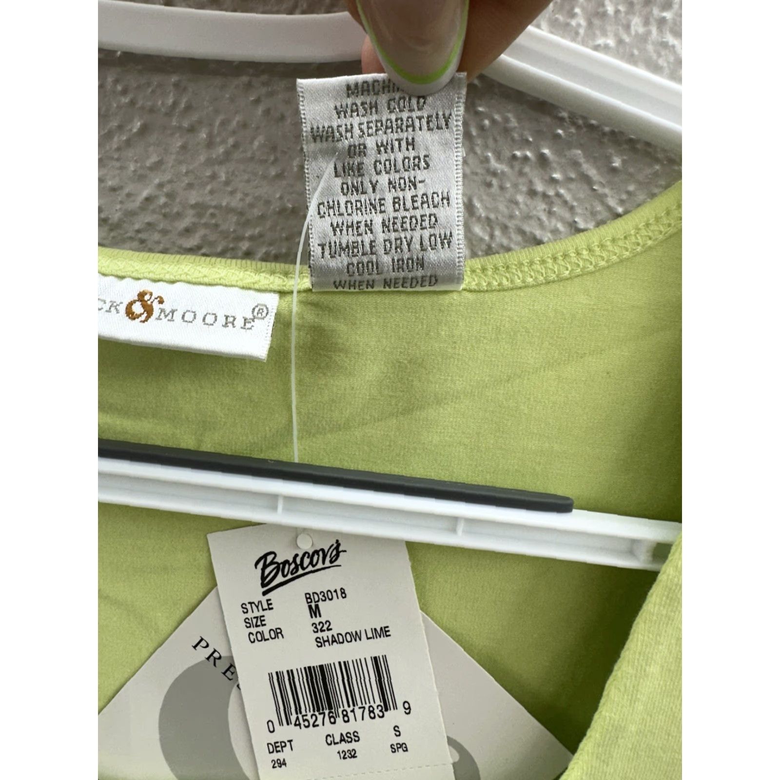Vintage Preswick & Moore Womens Shirt Medium Shadow Lime Green 3/4 Sleeve Square Neck Size M / US 6-8 / IT 42-44 - 5 Thumbnail