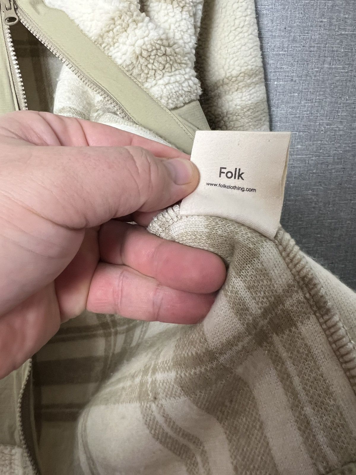 Folk Folk Checkered Full Zipper Sherpa Jacket Teddy Fleece Plaid Size US M / EU 48-50 / 2 - 16 Thumbnail