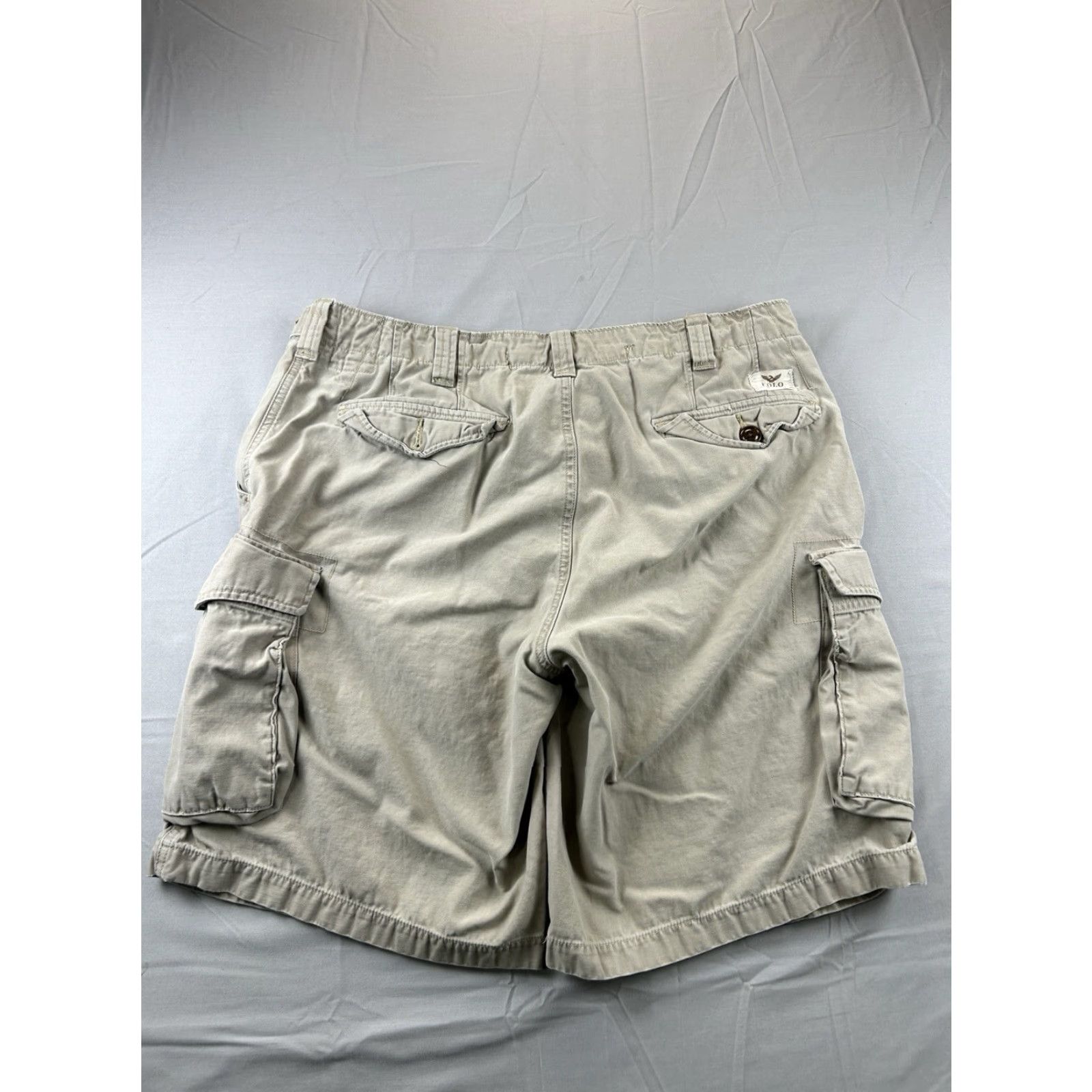 Polo Ralph Lauren VINTAGE Polo Ralph Lauren Cargo Shorts Men 36 Beige Canvas Military Style Khaki Cargo Utility Size US M / EU 48-50 / 2 - 2 Thumbnail