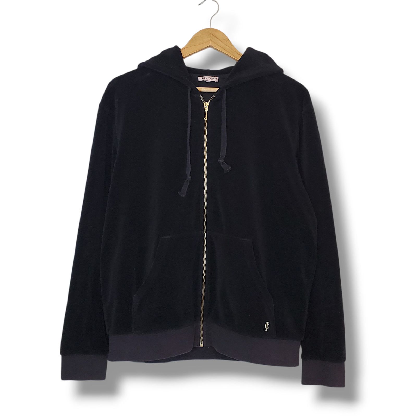 Juicy Couture Y2K Juicy Couture Velour Full Zip Sweater Black Size L Size L / US 10 / IT 46 - 1 Thumbnail