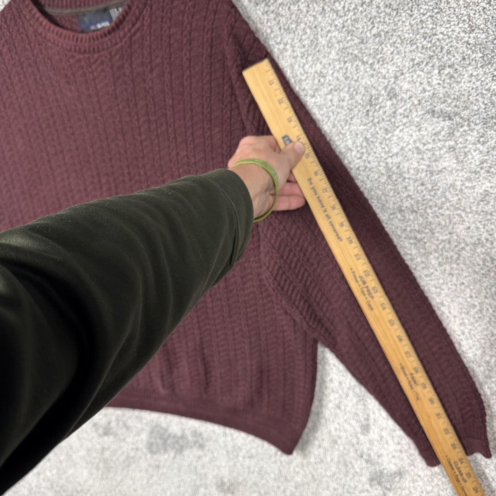 Bill Blass VINTAGE Bill Blass Sweater Men Large Maroon Crew Neck Knit 90s Preppy Classic Solid Textured Long Sleeve Pullover Size US L / EU 52-54 / 3 - 4 Thumbnail