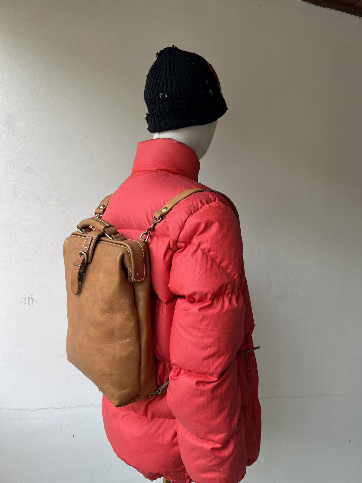 Leather Vintage HERZ Japan Patina Leather Backpack Rucksack Size ONE SIZE - 3 Thumbnail