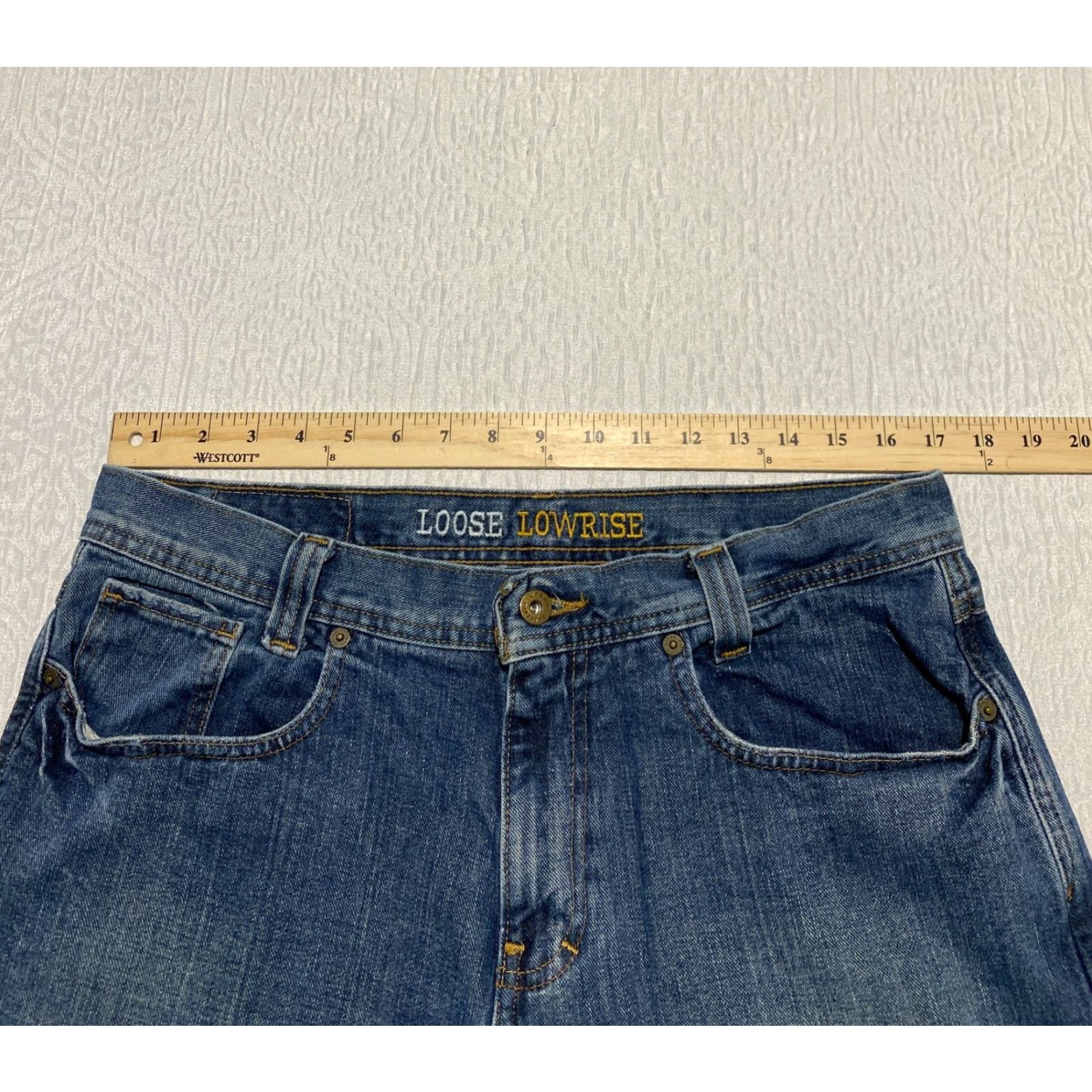 Vintage Urban Pipeline Jeans Size 34×32 Blue Denim Men Straight Relaxed 5-Pocket Button Zip Mid Rise Regular Inseam 32 Fall Winter Spring Summer Preppy Size US 34 / EU 50 - 5 Thumbnail