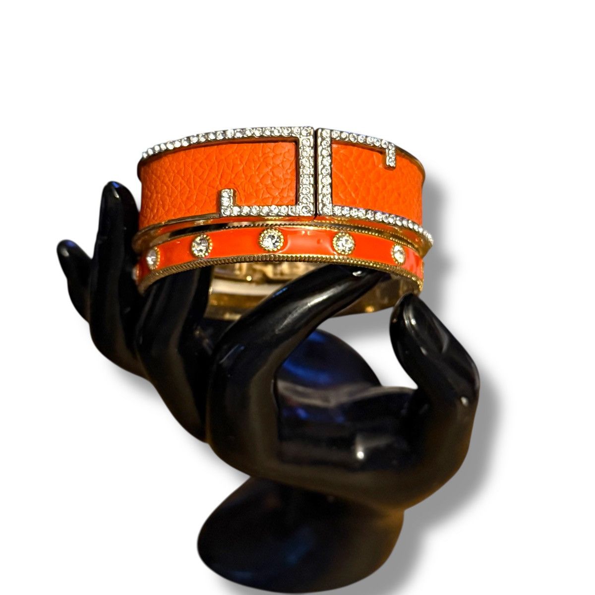 Other Orange and rhinestone bangle bracelet set Size ONE SIZE - 3 Thumbnail