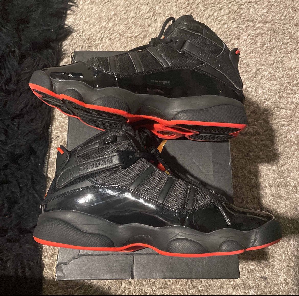 Jordan Brand Nike Air Jordan 6 Rings Black Infrared Men's Sneakers Size US 8.5 / EU 41-42 - 2 Thumbnail