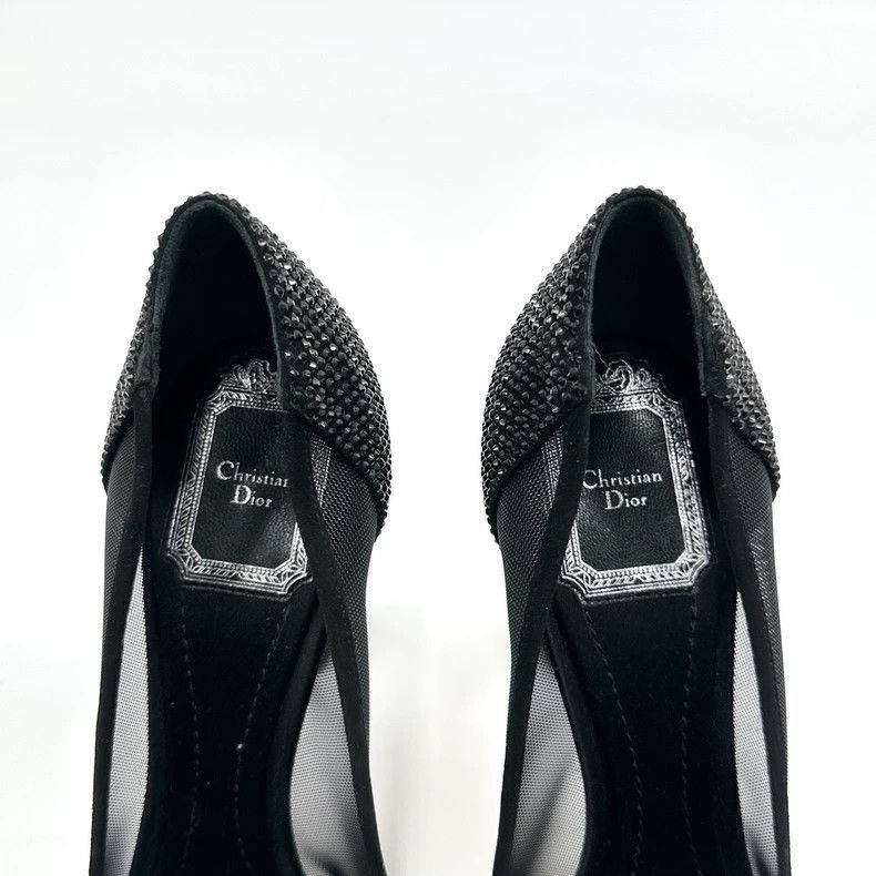 Dior Dior Black High Heels with Rhinestones-2505 Size US 5 / IT 35 - 3 Thumbnail