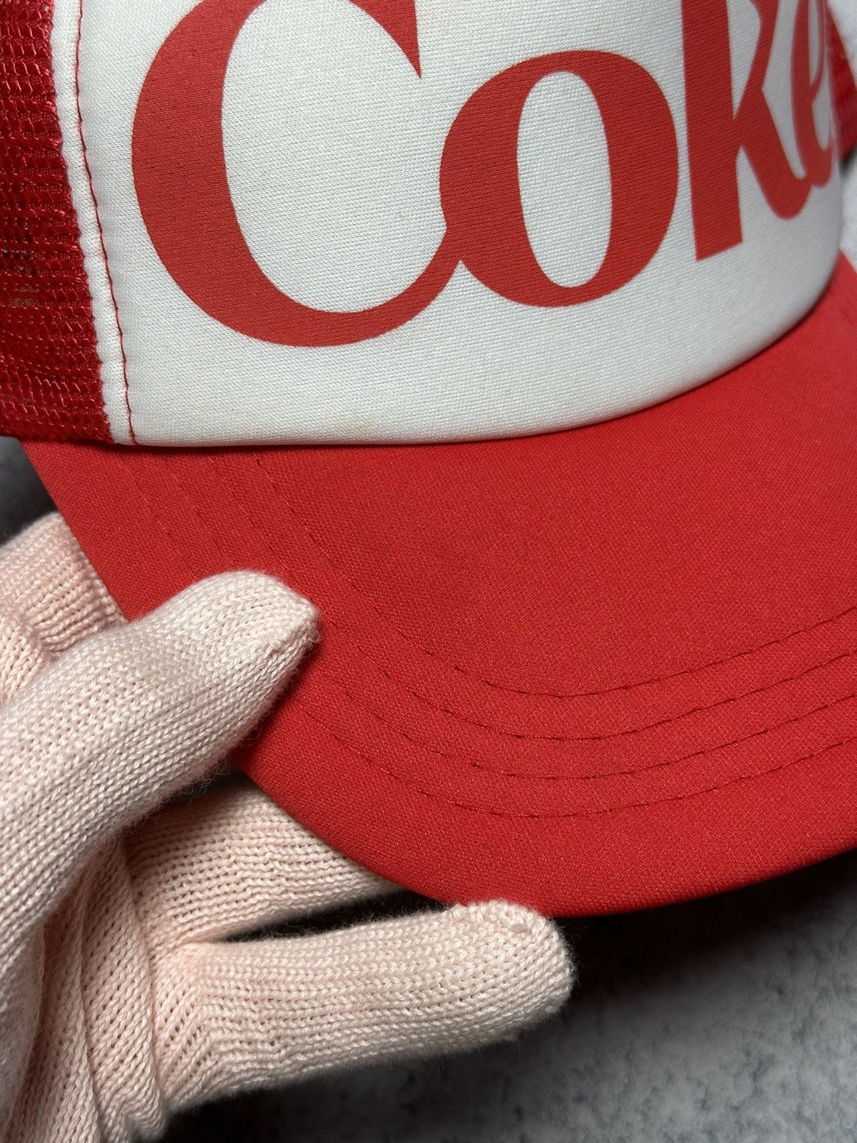 Coca Cola Vintage 90s Coca-Cola Coke Trucker Cap Hat Size ONE SIZE - 10 Thumbnail