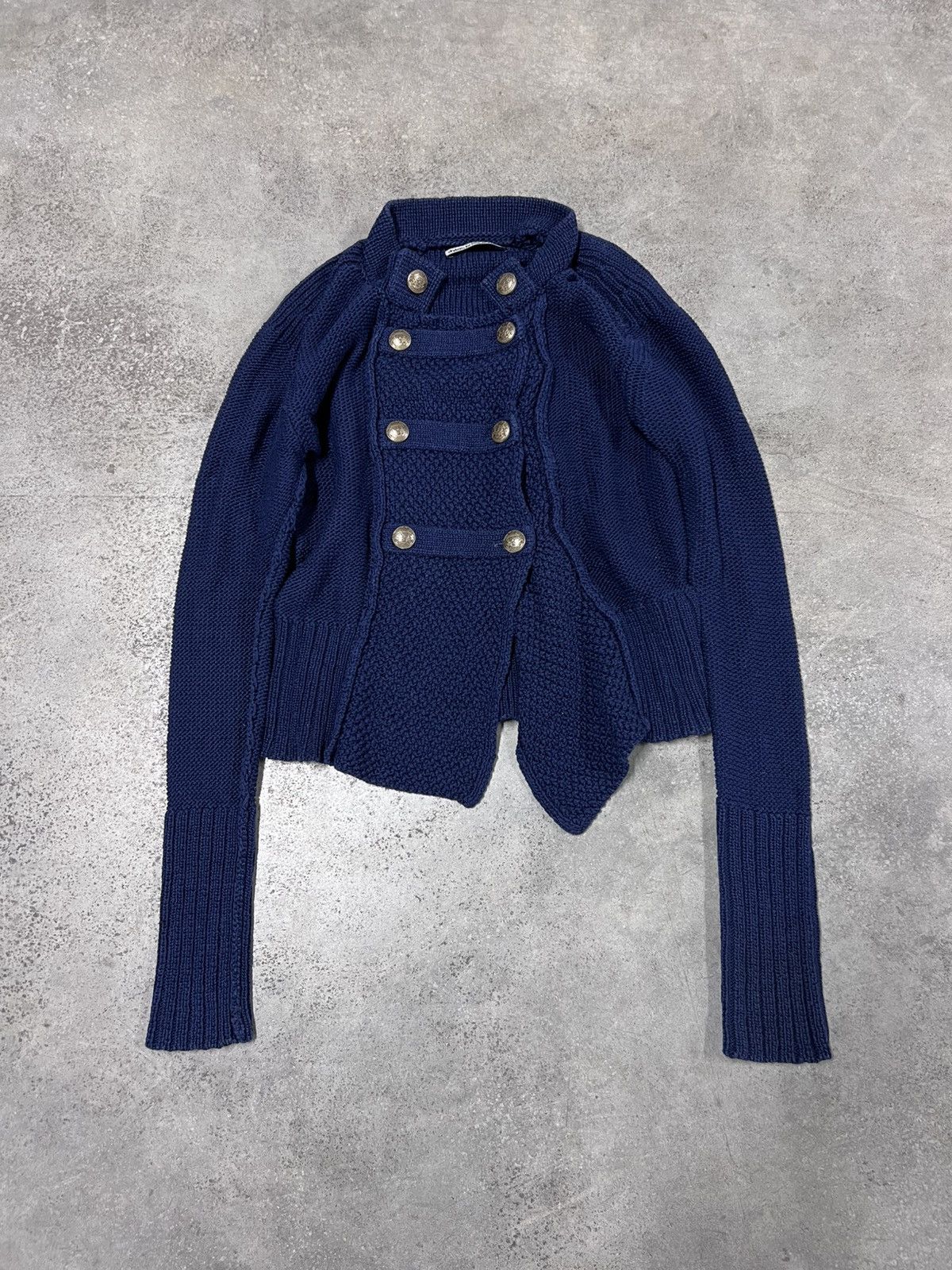 Indie Sleaze Cropped Napoleon Military Style Cardigan