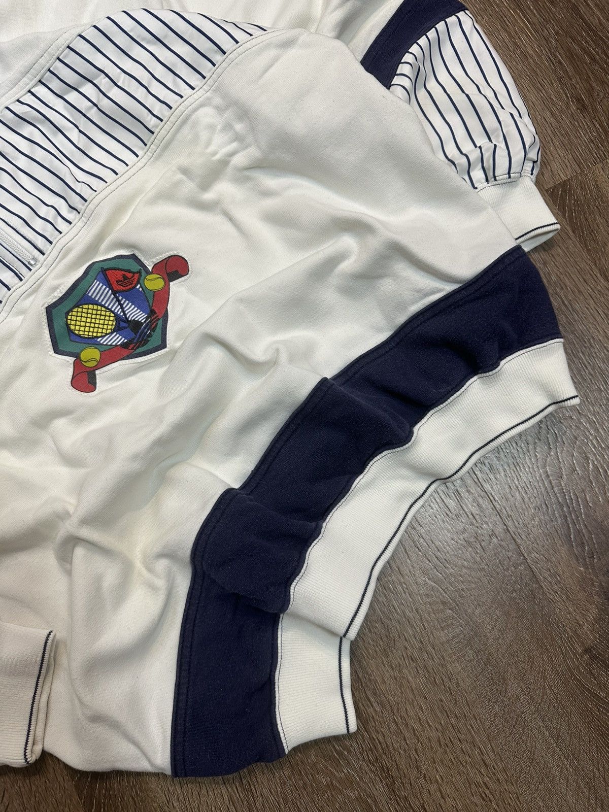 Adidas Vintage 80s Adidas Tennis Sweatshirt Center Logo Size US XL / EU 56 / 4 - 3 Thumbnail