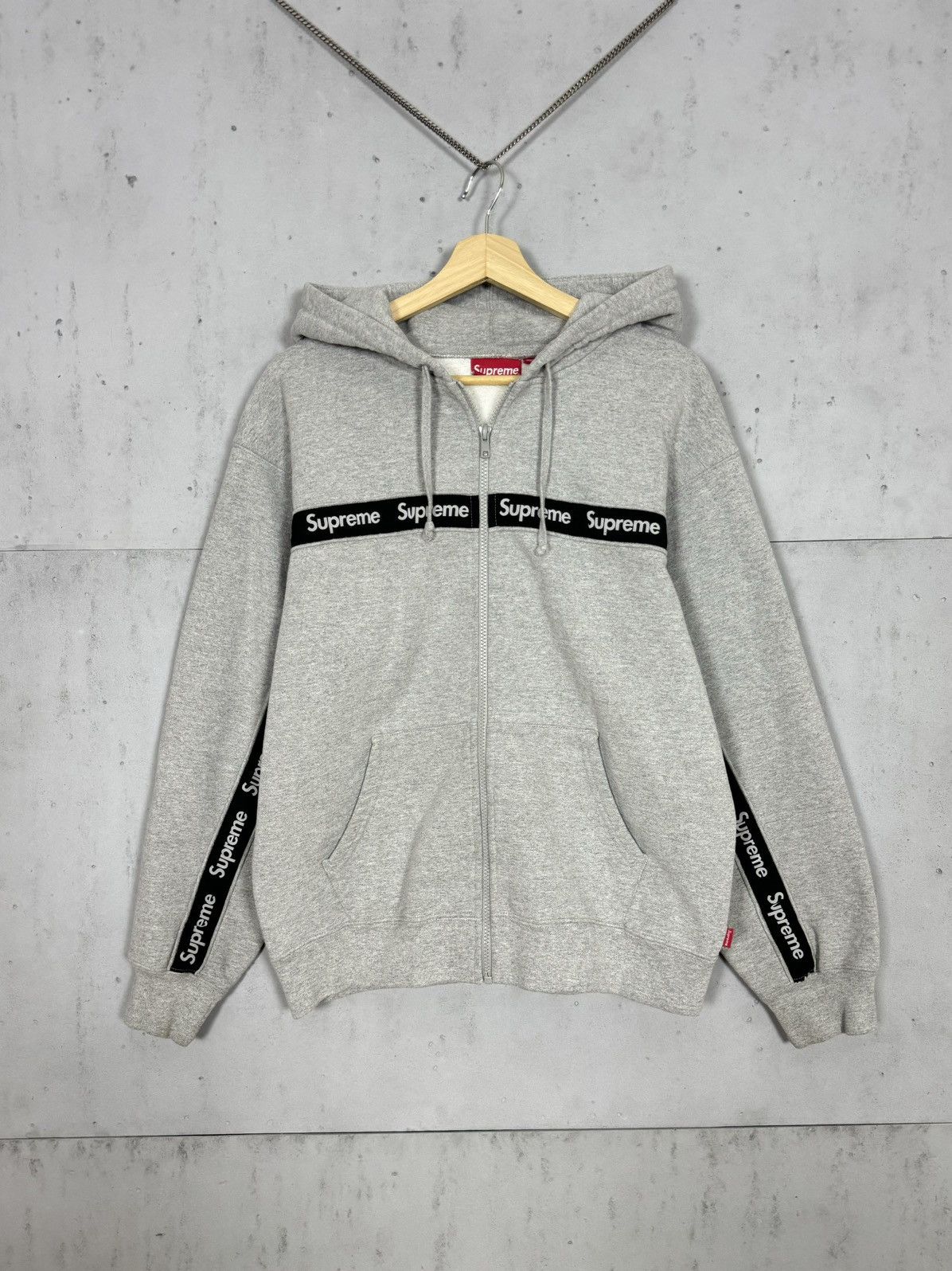 Supreme Striped Zip Up Hoodie | Grailed