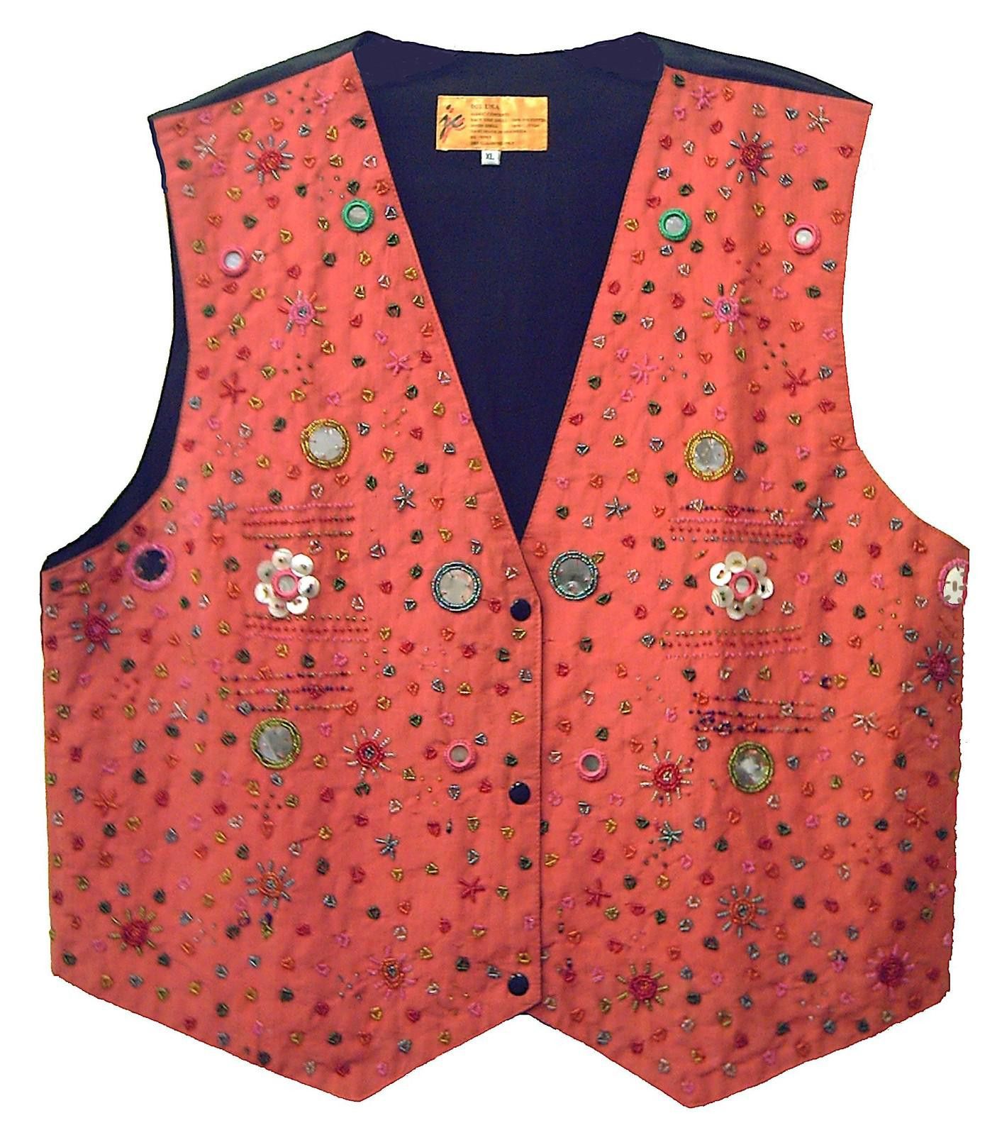 Designer Cotton Beaded Vest Bright Orange size XL only Size XL / US 12-14 / IT 48-50 - 1 Preview