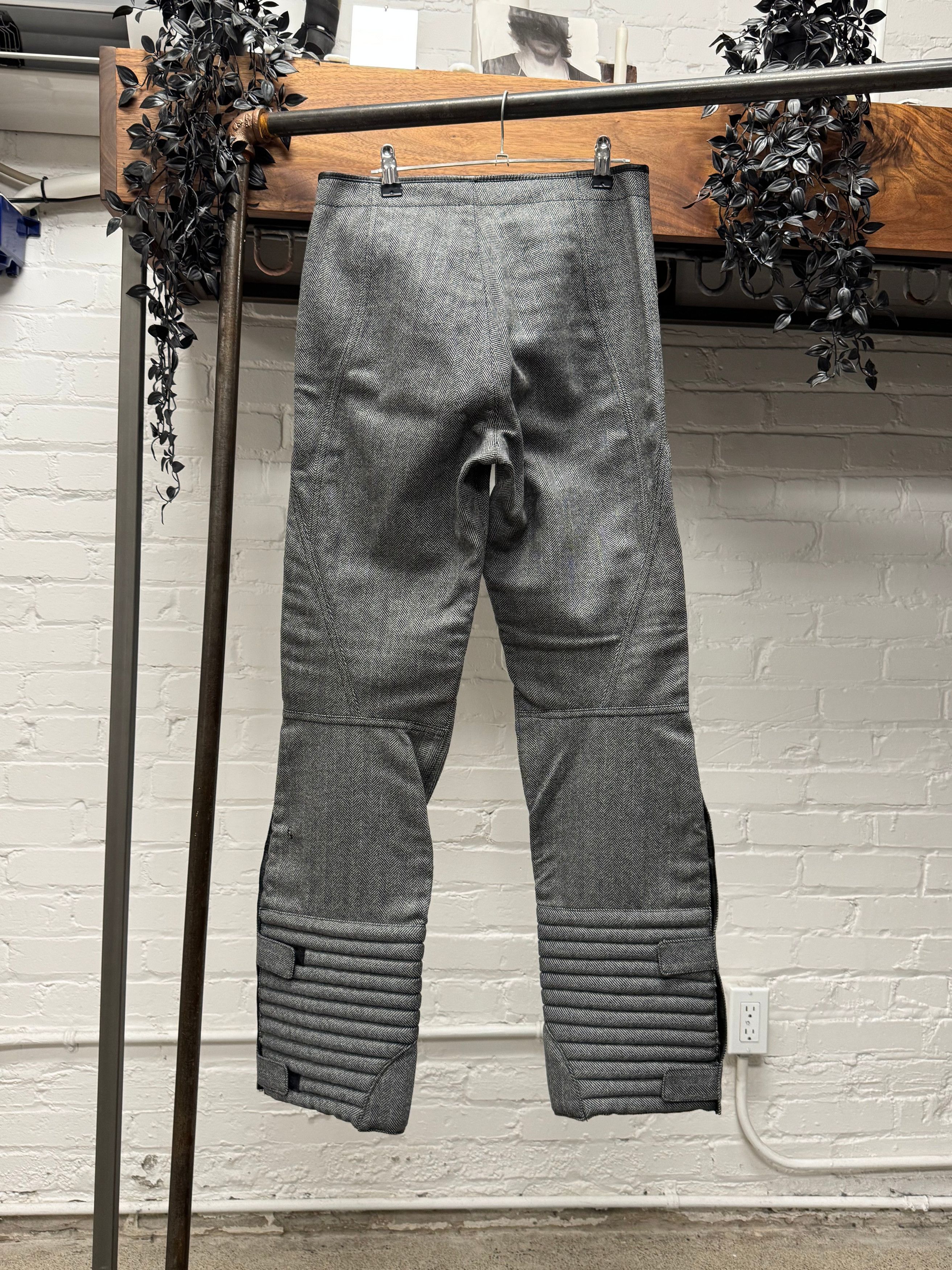 Gucci AW2000 Gucci by Tom Ford Herringbone/Leather Biker Pants Size US 29 - 5 Thumbnail
