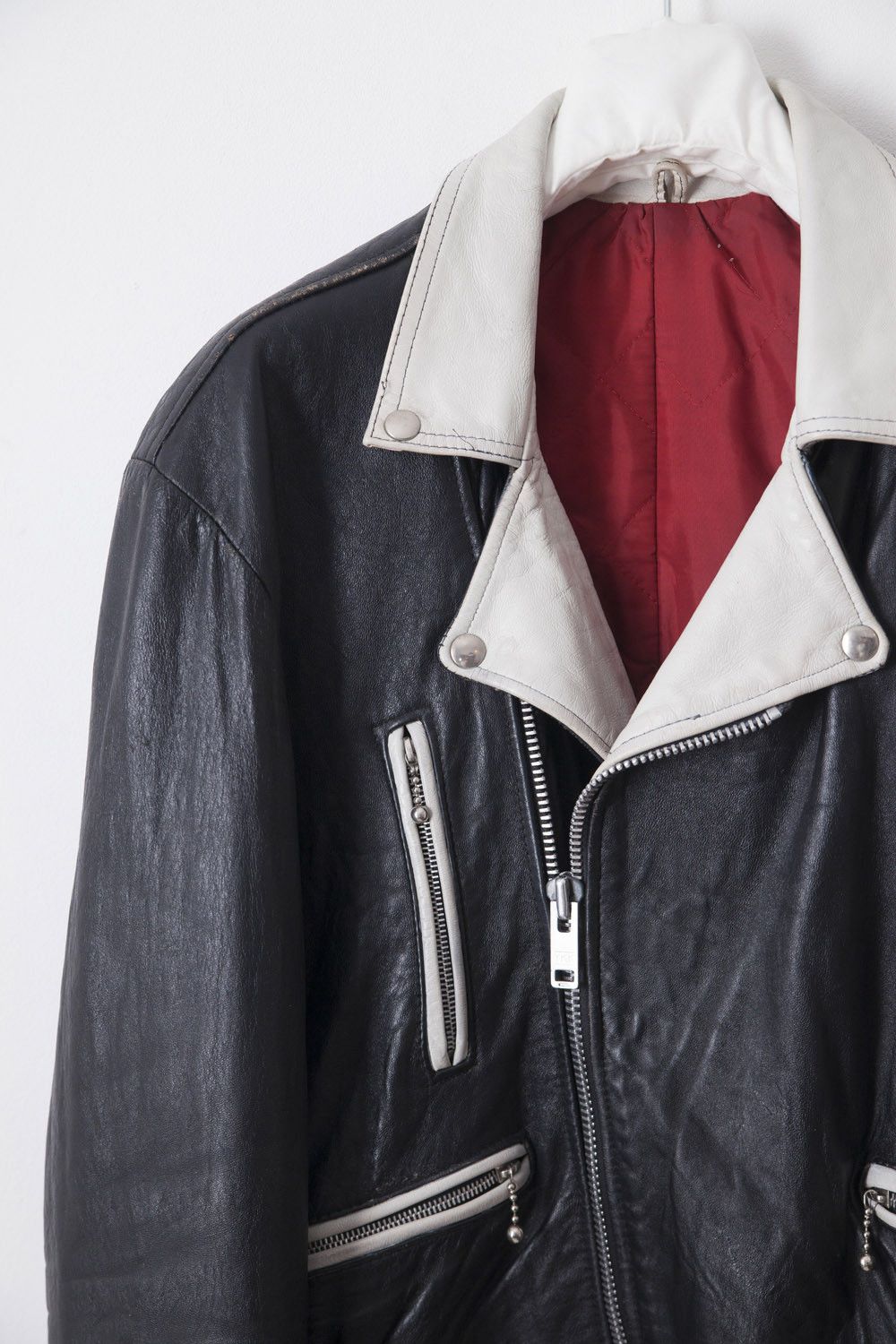 Vintage 1980's black/white perfecto leather jacket Size US M / EU 48-50 / 2 - 4 Thumbnail
