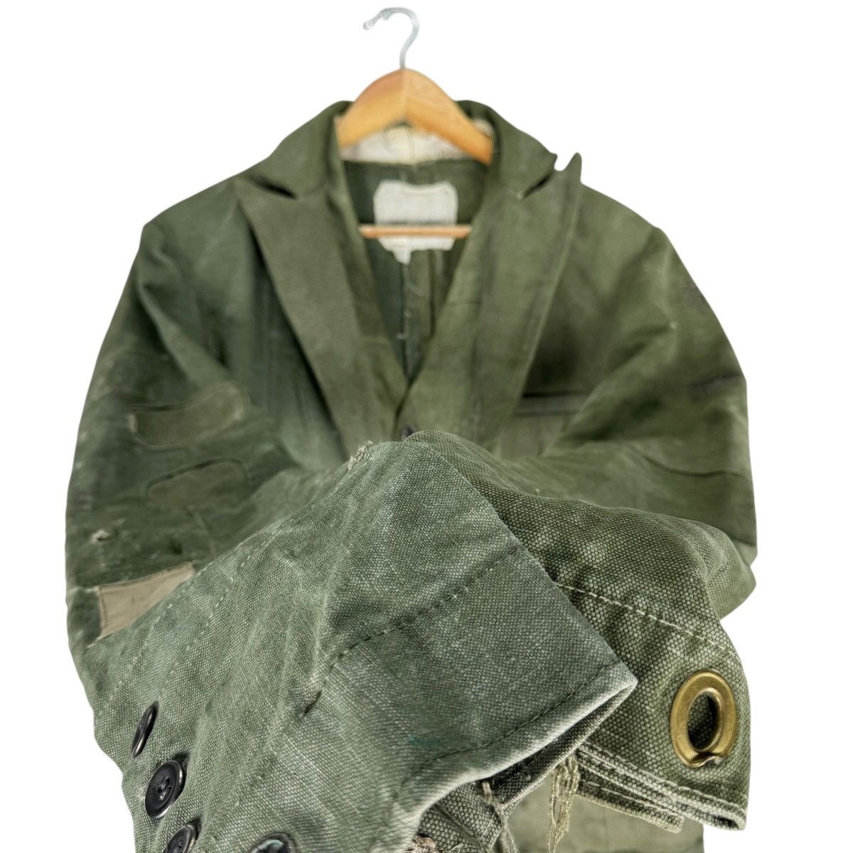 Greg Lauren ☀️GREG LAUREN LINEN DUFFLE MILITARY JACKET Size US S / EU 44-46 / 1 - 11 Thumbnail