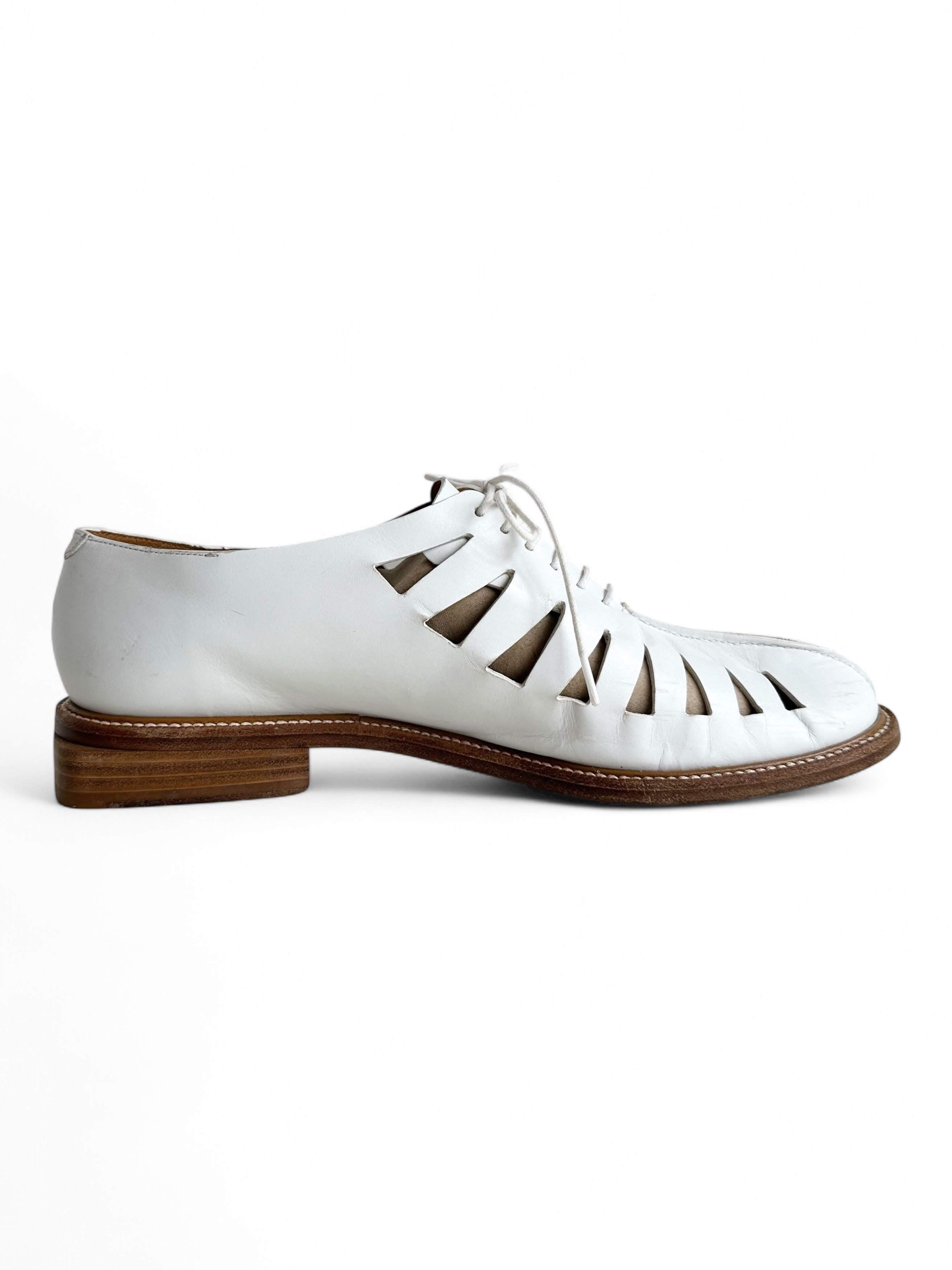 Robert Clergerie Clergerie Raphael Derby Blanc White Leather Oxfords Size US 11.5 / IT 41.5 - 5 Thumbnail