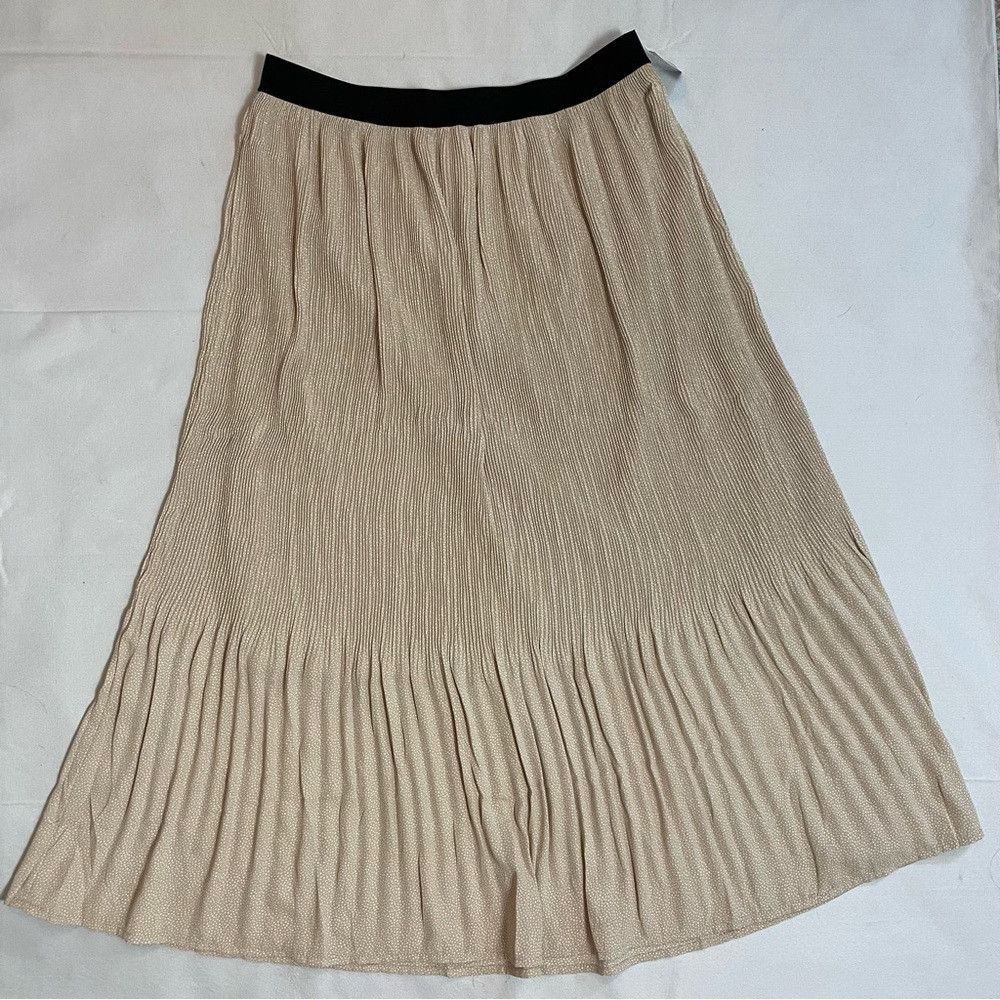 Adrianna Papell NWT New $99 Adrianna Papell Beige Polka Dot Release Pleat M Size 32" / US 10 / IT 46 - 5 Thumbnail