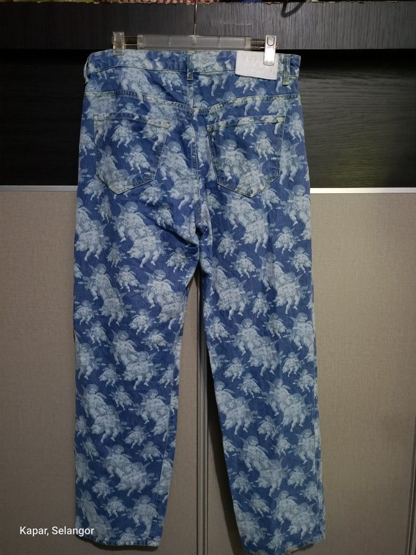 Boohoo × Hysteric Glamour BoohooMAN full print relaxed jeans Size US 35 - 7 Thumbnail