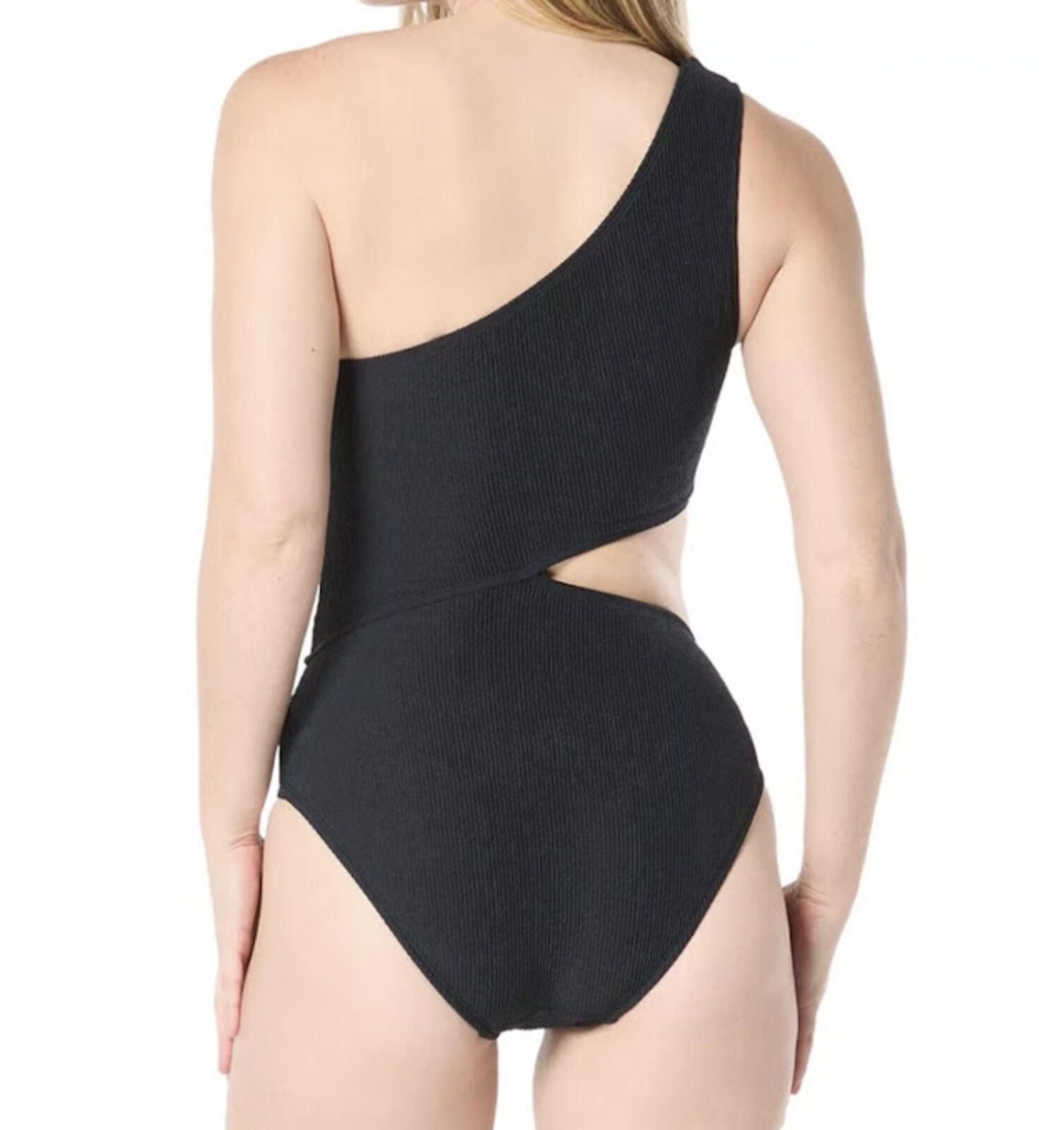 Michael Kors Michael Kors Black One-Shoulder Cutout Swimsuit NWT Size 8 Size ONE SIZE - 3 Thumbnail