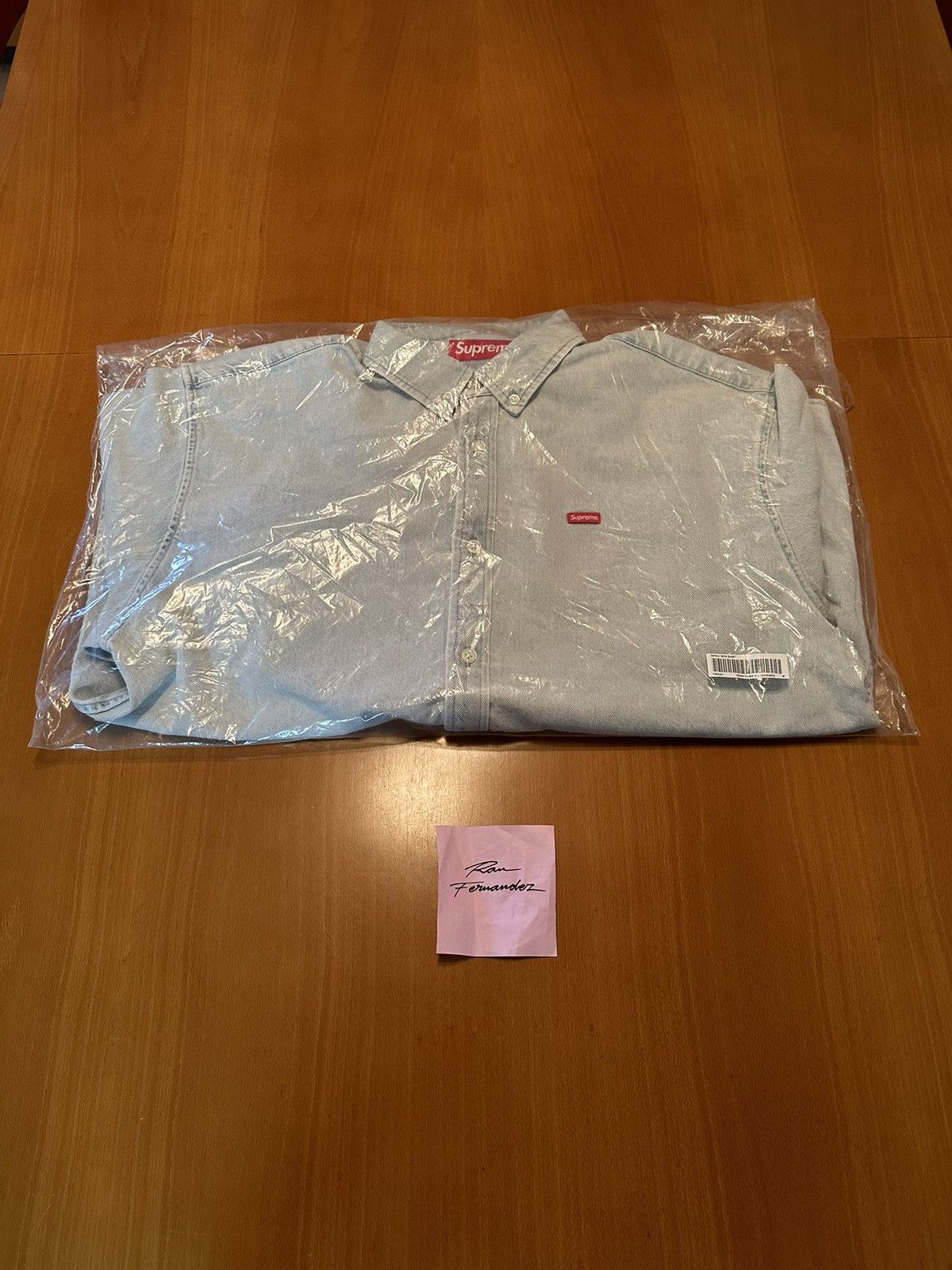 Supreme Supreme small box shirt FW24 washed denim Size US M / EU 48-50 / 2 - 9 Thumbnail