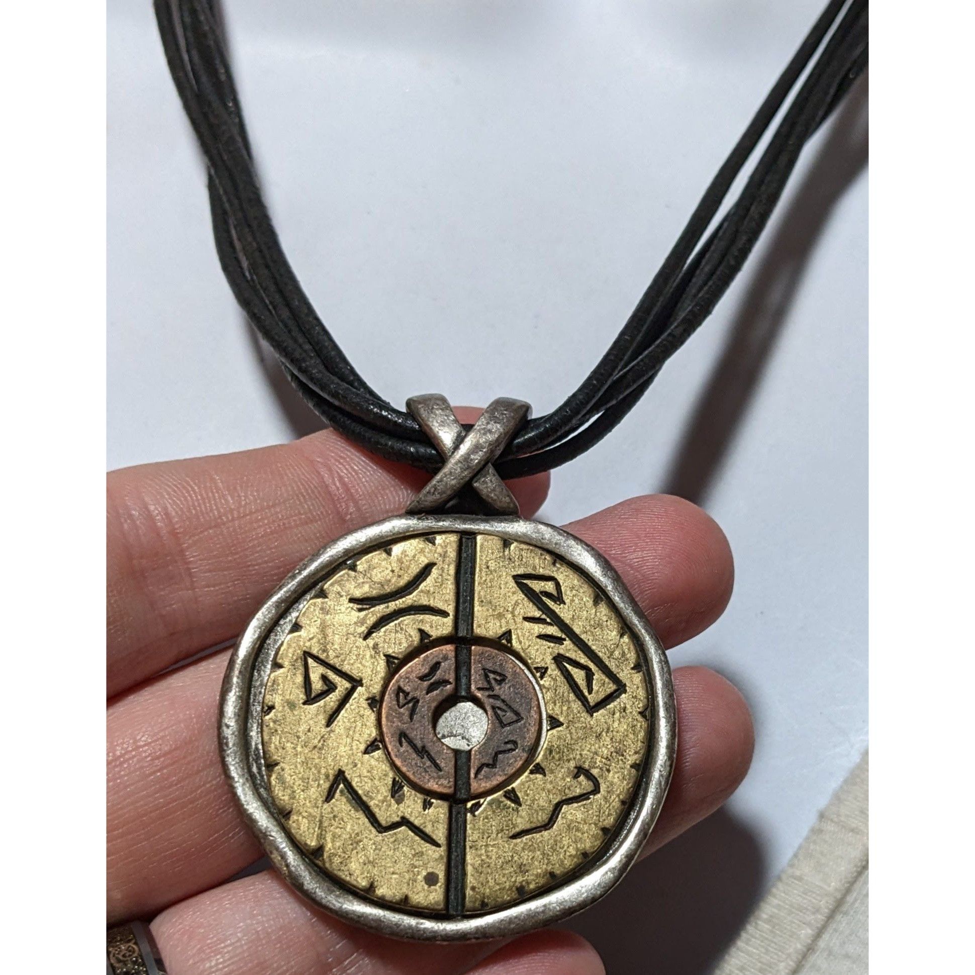 Chicos Chico's Vintage Brutalist Mixed Metal Pendant Necklace Size ONE SIZE - 9 Thumbnail
