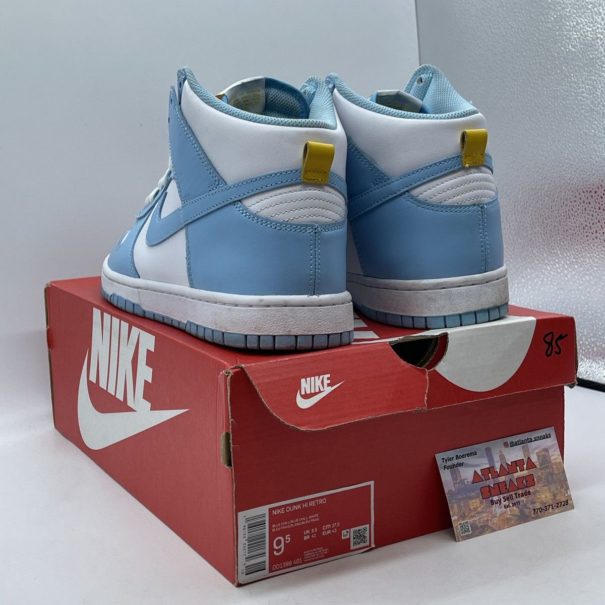 Nike Dunk high blue chill Size US 9.5 / EU 42-43 - 4 Thumbnail