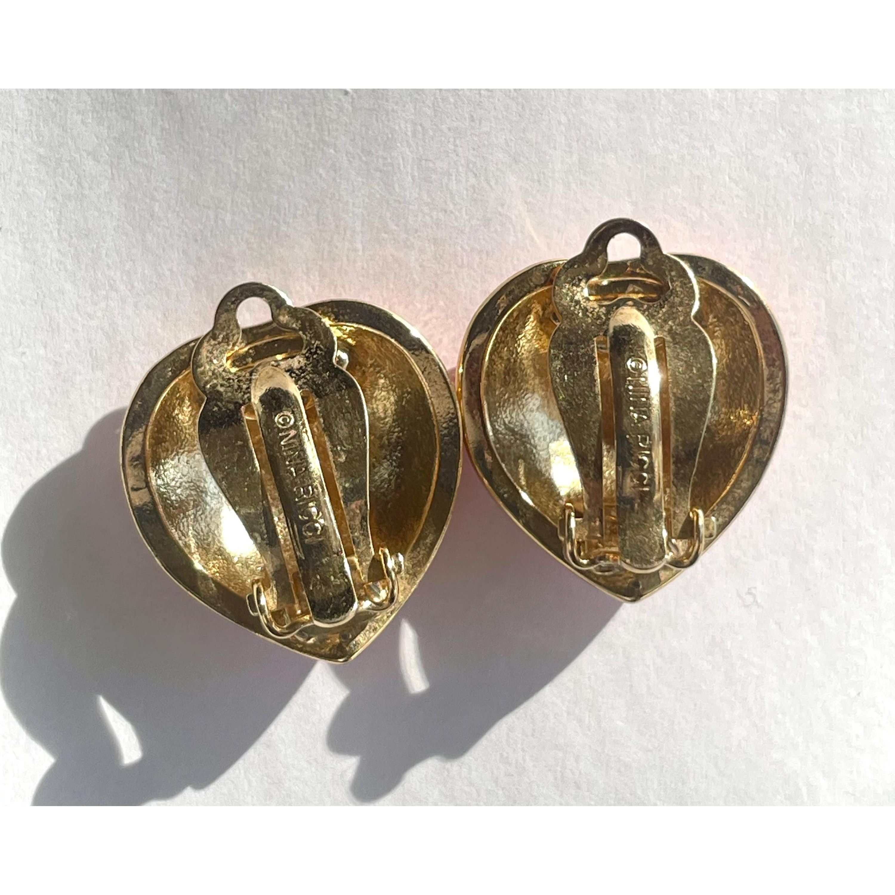 Nina Ricci Vintage Nina Ricci gold and pink heart earrings. Chic mod Size ONE SIZE - 5 Thumbnail