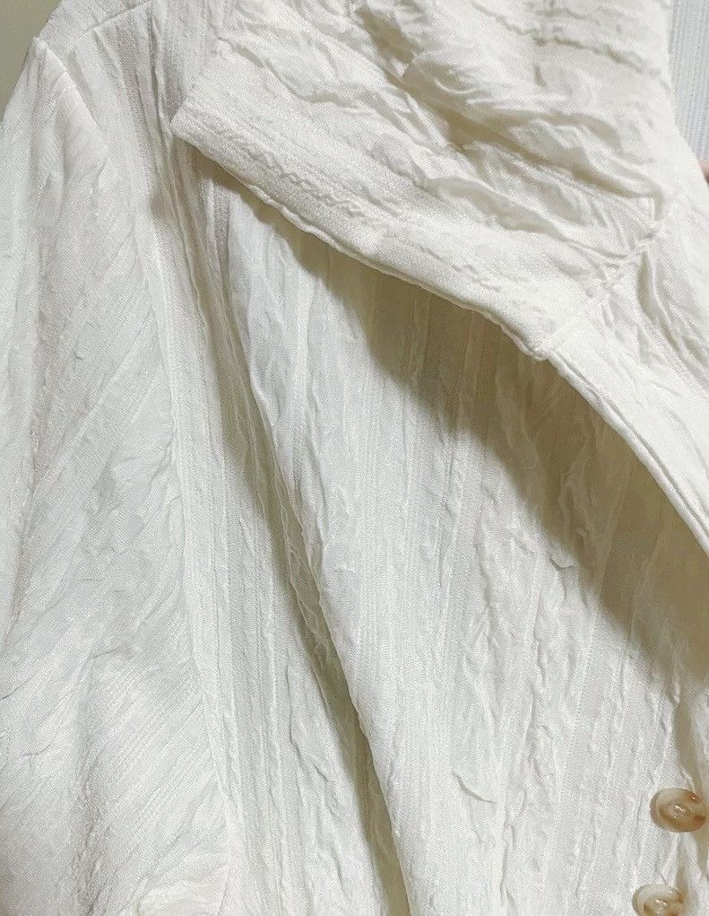 Japanese Brand × Vintage Retro fashion high neck crinkle button up shirt Size US M / EU 48-50 / 2 - 4 Thumbnail