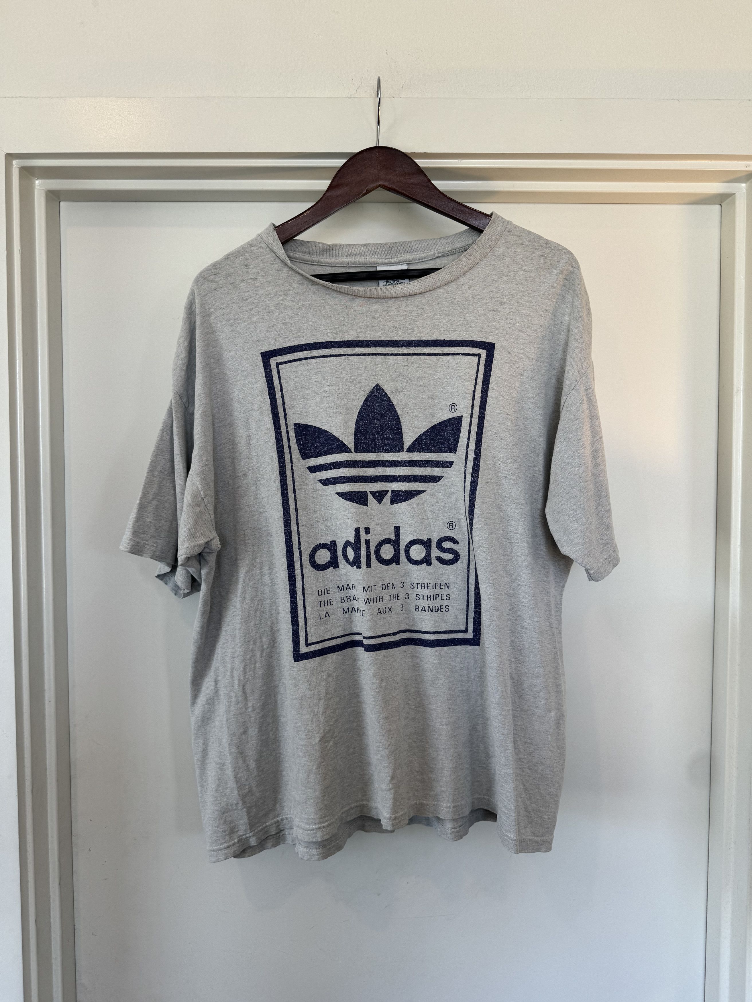 Adidas Rare Vintage Reverse Logo Tee Size US XL / EU 56 / 4 - 2 Thumbnail