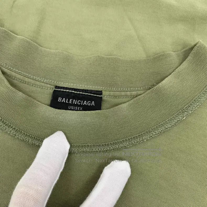 Balenciaga Balenciaga Green Logo Letter Embroidered Cotton Crew Neck Size US S / EU 44-46 / 1 - 9 Thumbnail