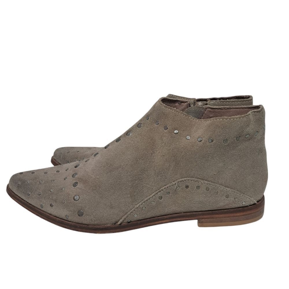 Free People Free People Aquarian Studded Leather Distressing Suede Ankle Boots Taupe Size 6 Size US 6 / IT 36 - 16 Thumbnail