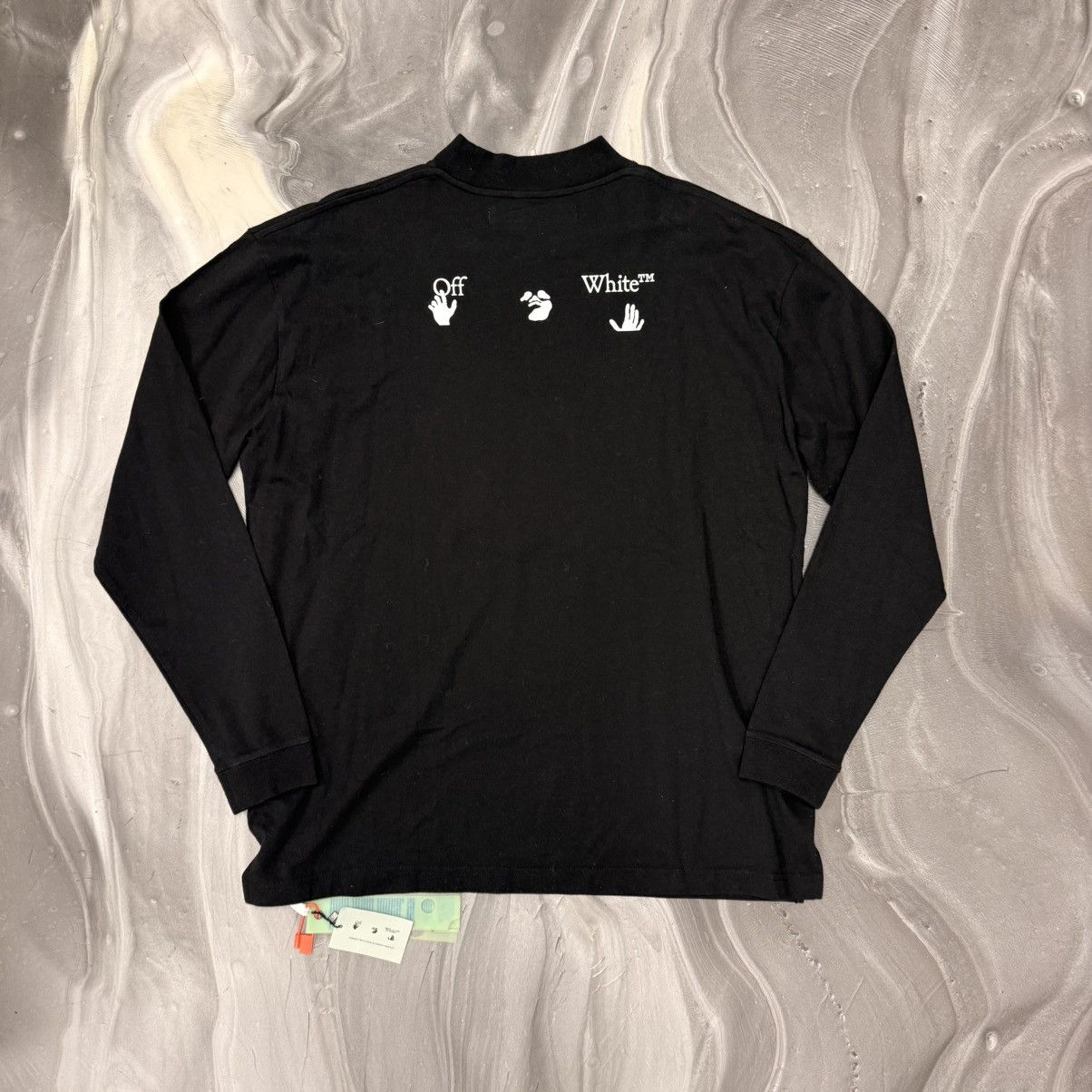 Off-White Off-White Black Big Logo Oversized Mock Neck LS T-Shirt Size US S / EU 44-46 / 1 - 2 Thumbnail
