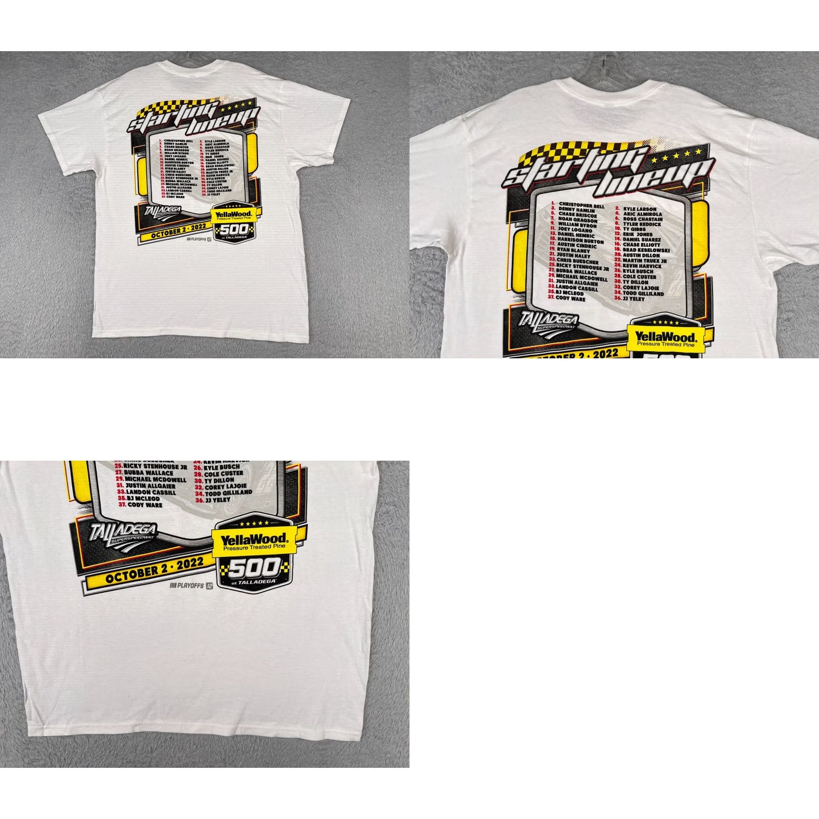 NASCAR Legends Global Merchandise Shirt Adult Large White Nascar Talladega Yellawood 500 Oct 2022 Pole Positions Size US L / EU 52-54 / 3 - 9 Thumbnail