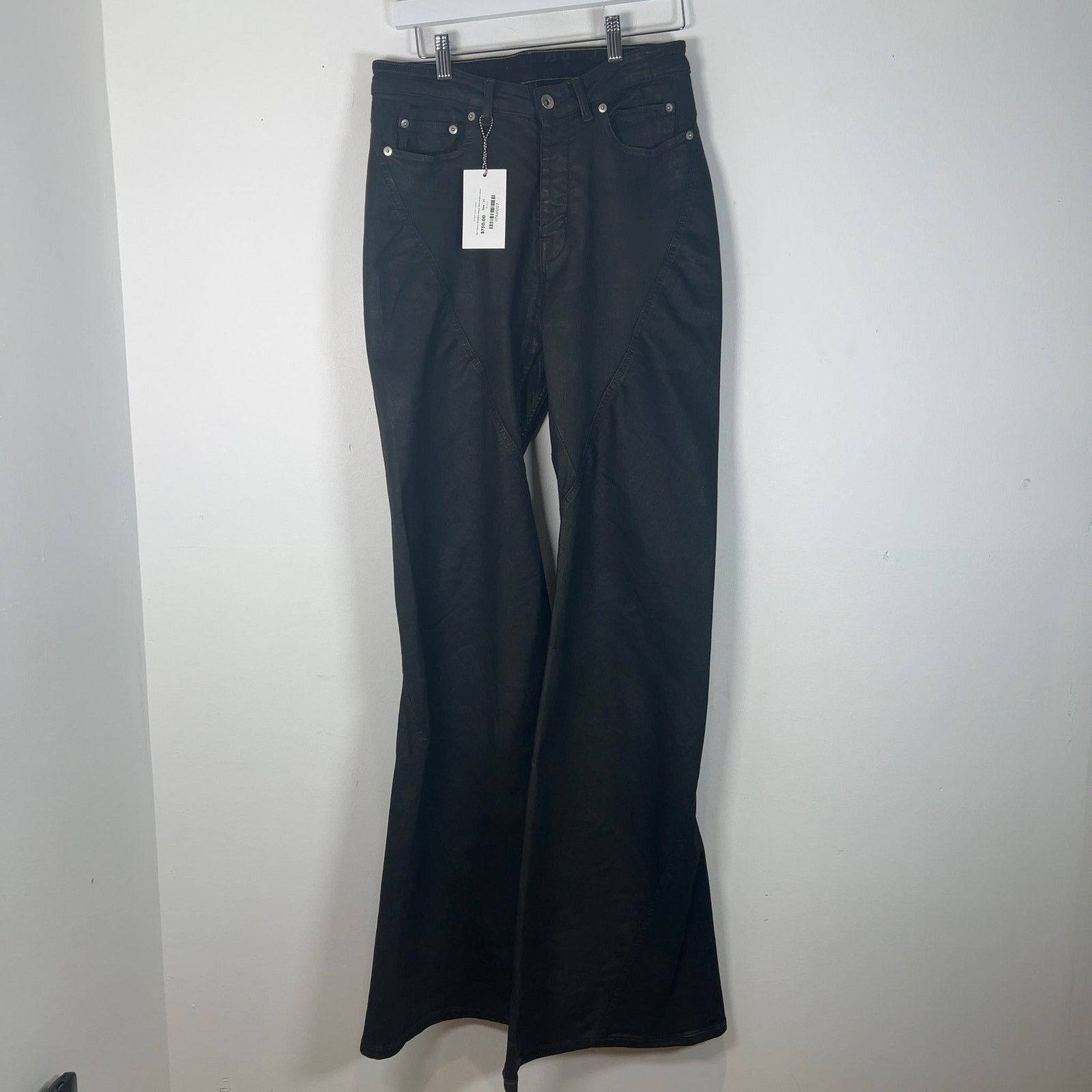 Rick Owens Drkshdw Rick Owens DRKSHDW Waxed 'Bias' Bootcut Jeans Size US 31 - 1 Thumbnail