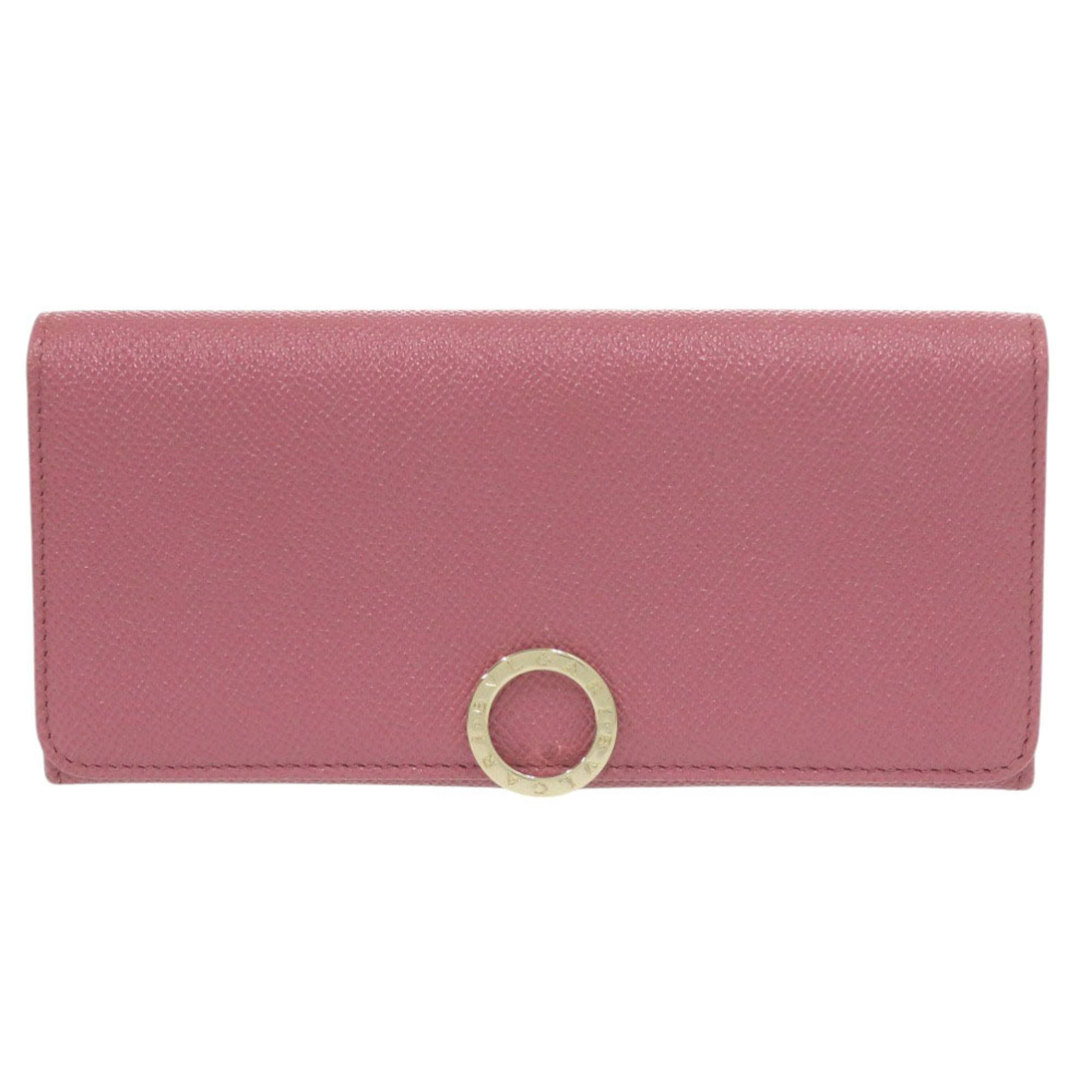 Bvlgari Like new BVLGARI logo clip leather pink long wallet 1274 Size ONE SIZE - 1 Thumbnail