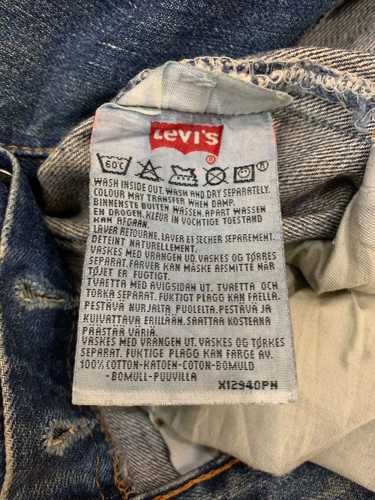 Levi's Vintage Levis UK Made Mud Wash Distressed Denim Pant (AC11) Size US 29 - 19 Thumbnail