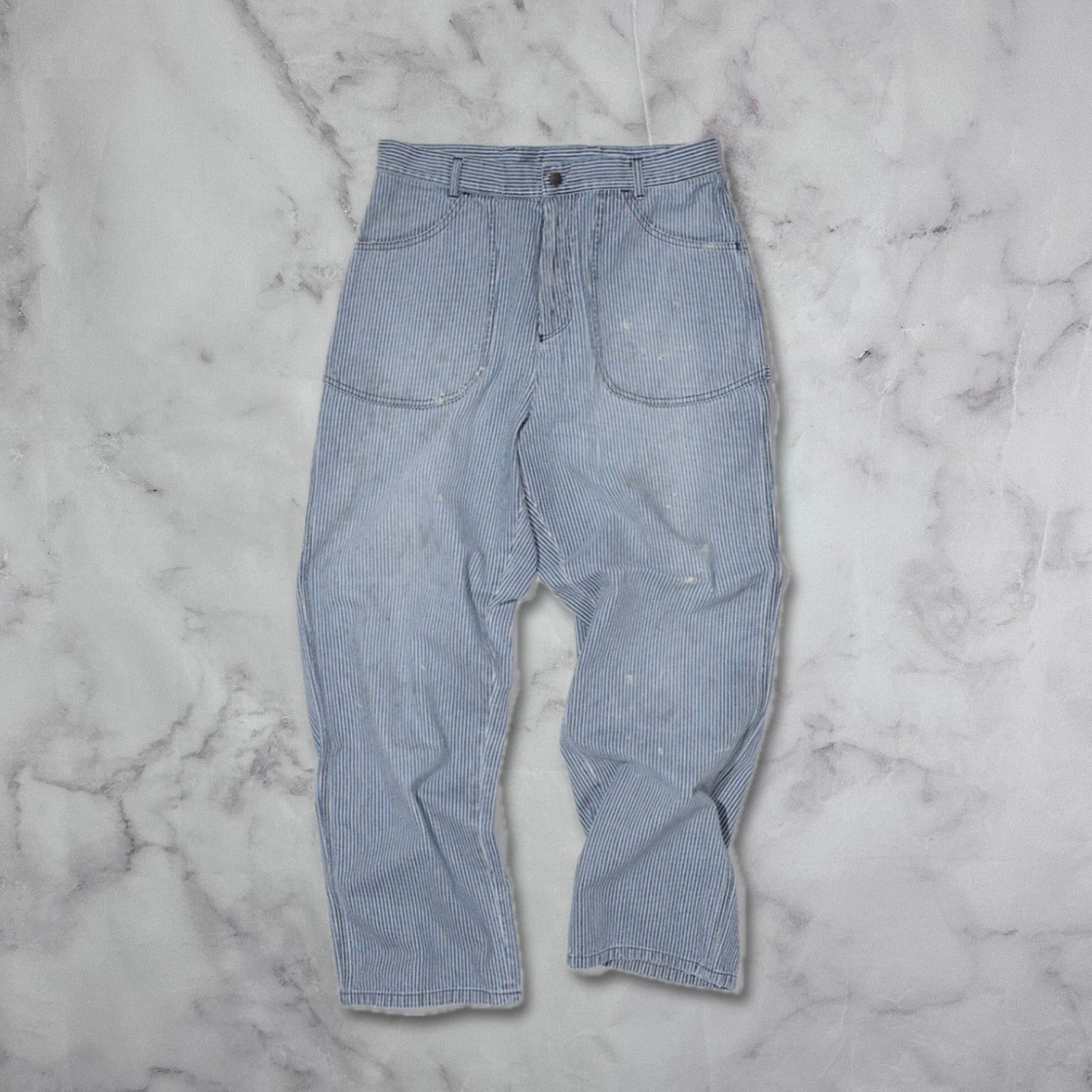 Vintage Sean Wotherspoon SWJP Hickory Stripe Carpenter Pants Size US 36 / EU 52 - 1 Thumbnail