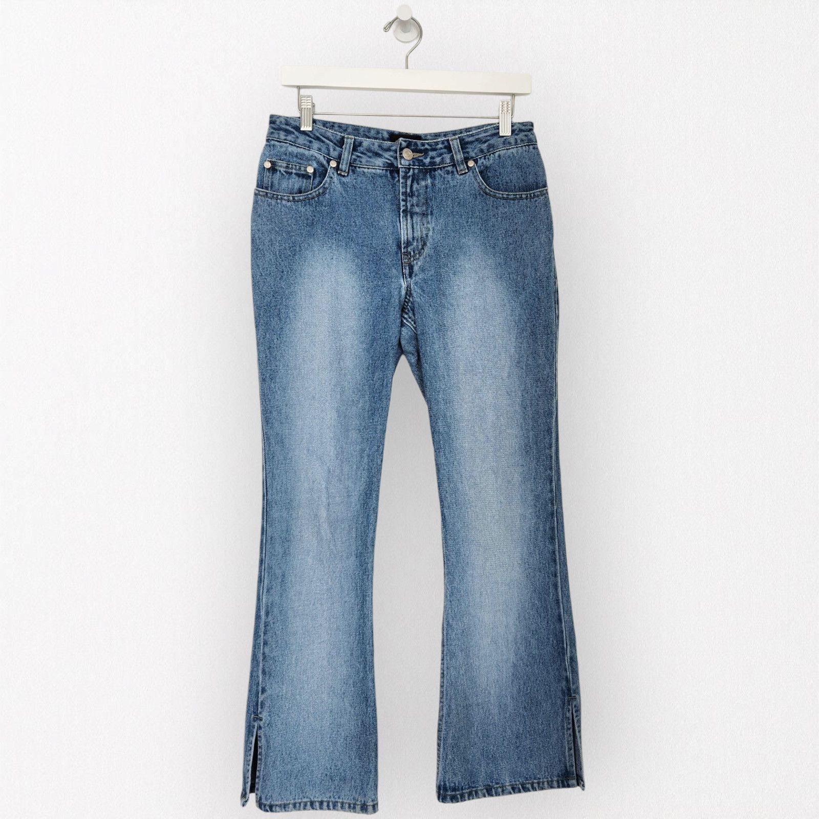 Vintage No Boundaries Denim High Waisted Split Hem Bootcut Jeans 6 Size 28" / US 6 / IT 42 - 1 Thumbnail