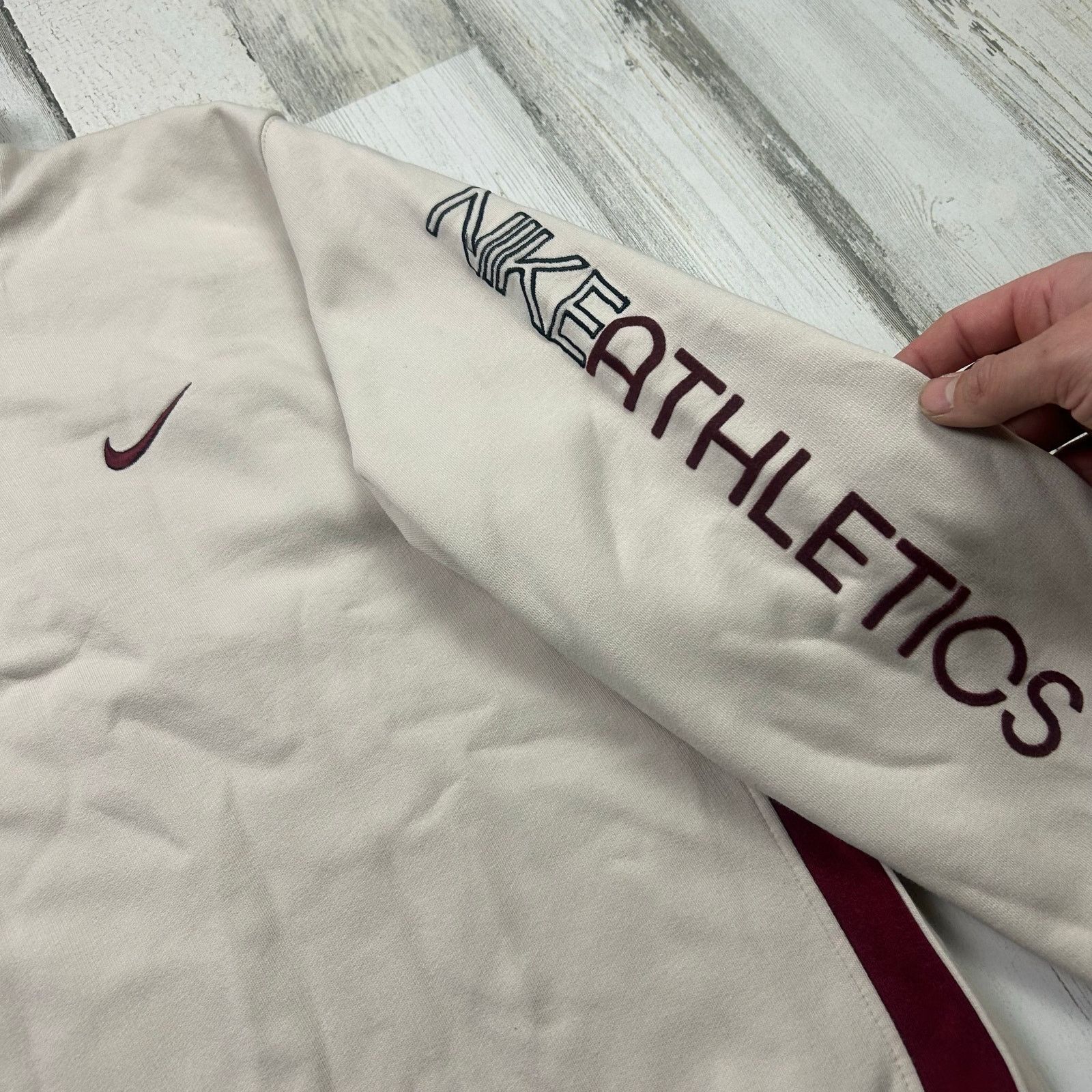 Nike × Vintage Vintage Y2K Nike Athletics pullover 1/4 zip Sweatshirt Size US L / EU 52-54 / 3 - 3 Thumbnail