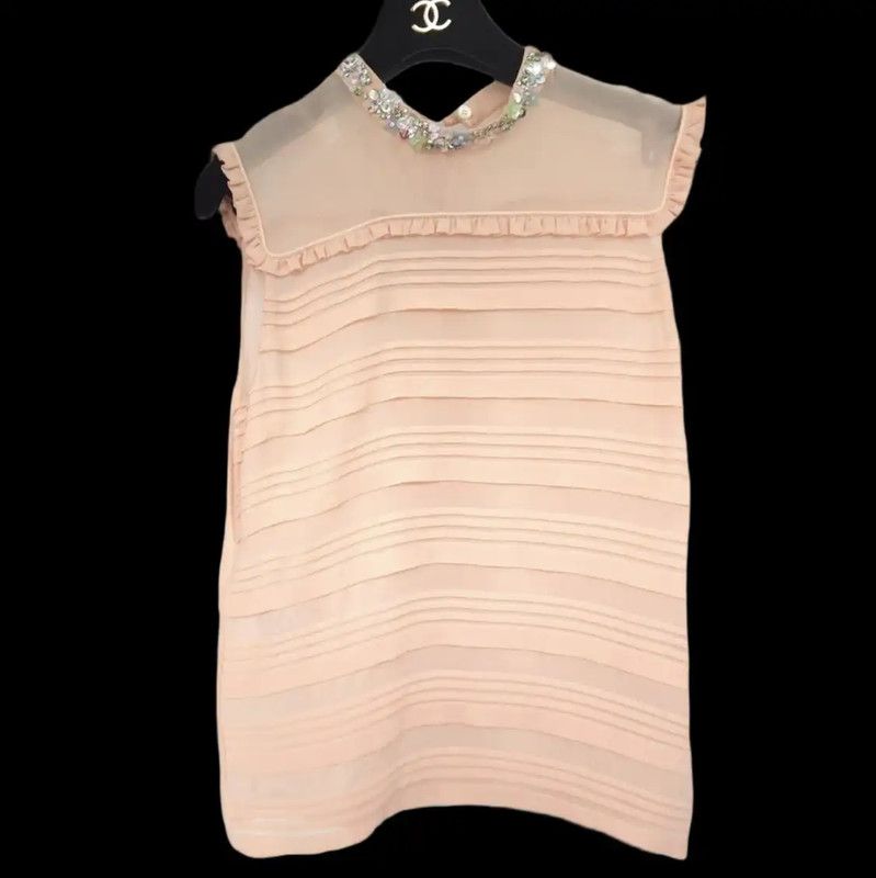Miu Miu Miu Miu Summer Orange Silk Printed Top 0089 Size S / US 4 / IT 40 - 1 Thumbnail
