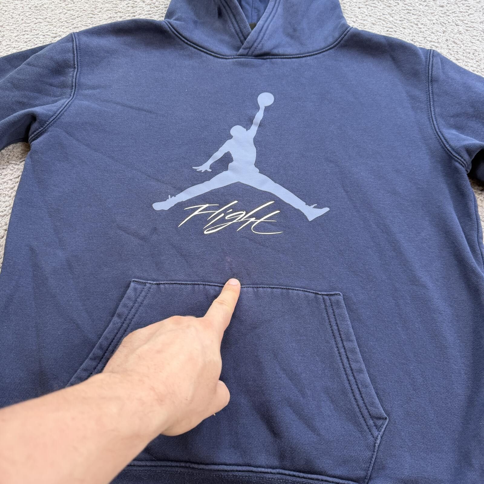 Jordan Brand Jordan Flight Hoodie Youth L Navy Jumpman Logo Sweatshirt 12 Size US L / EU 52-54 / 3 - 6 Thumbnail