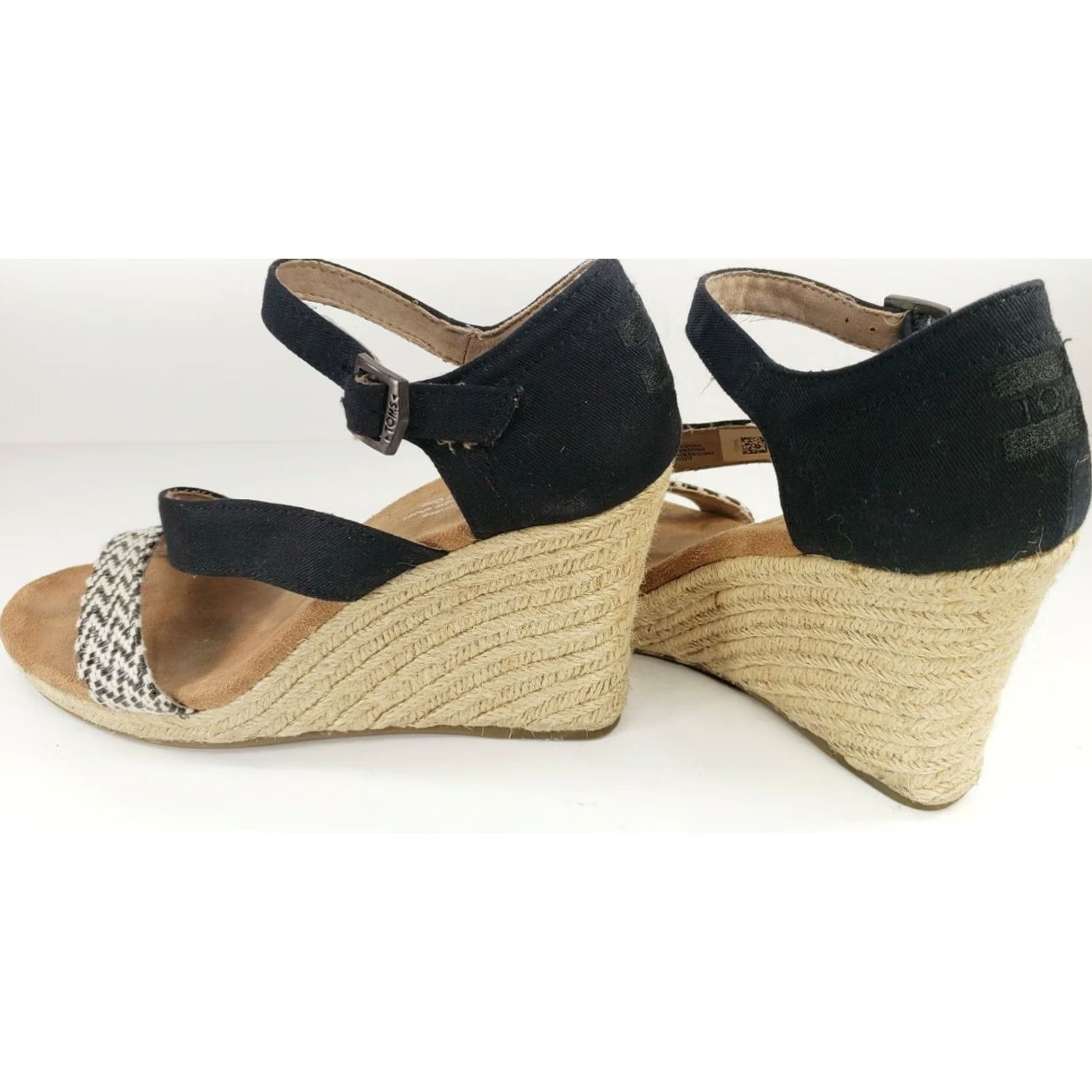Toms Toms Black Clarissa Wedge Strappy Sandals Women's Size 7.5 Size US 8 / IT 38 - 4 Thumbnail