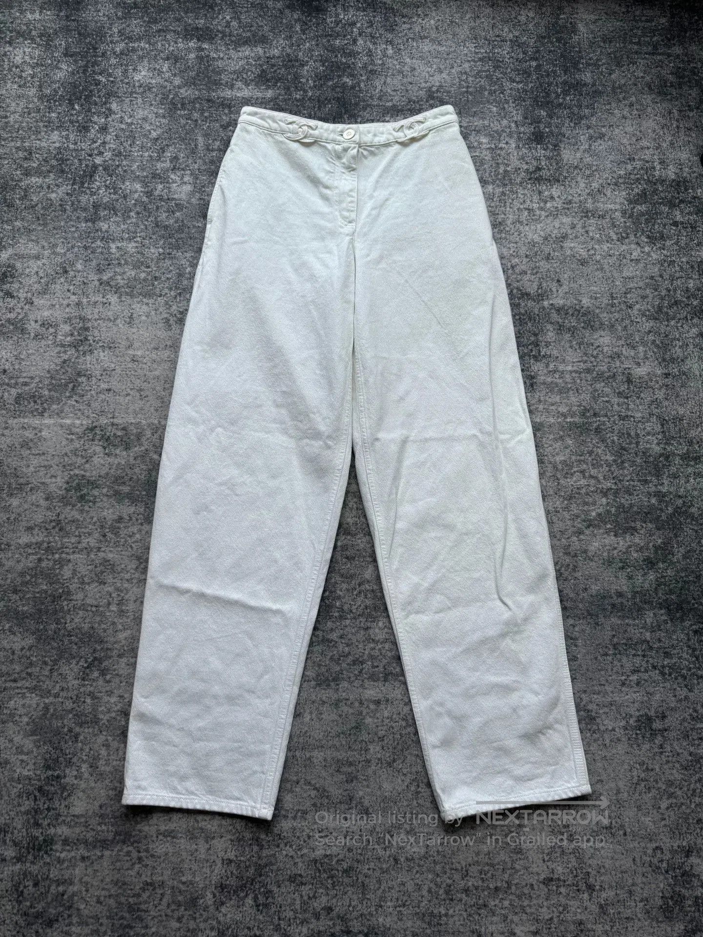 Chanel Chanel White Double C Denim Pants. Size 37" - 1 Thumbnail