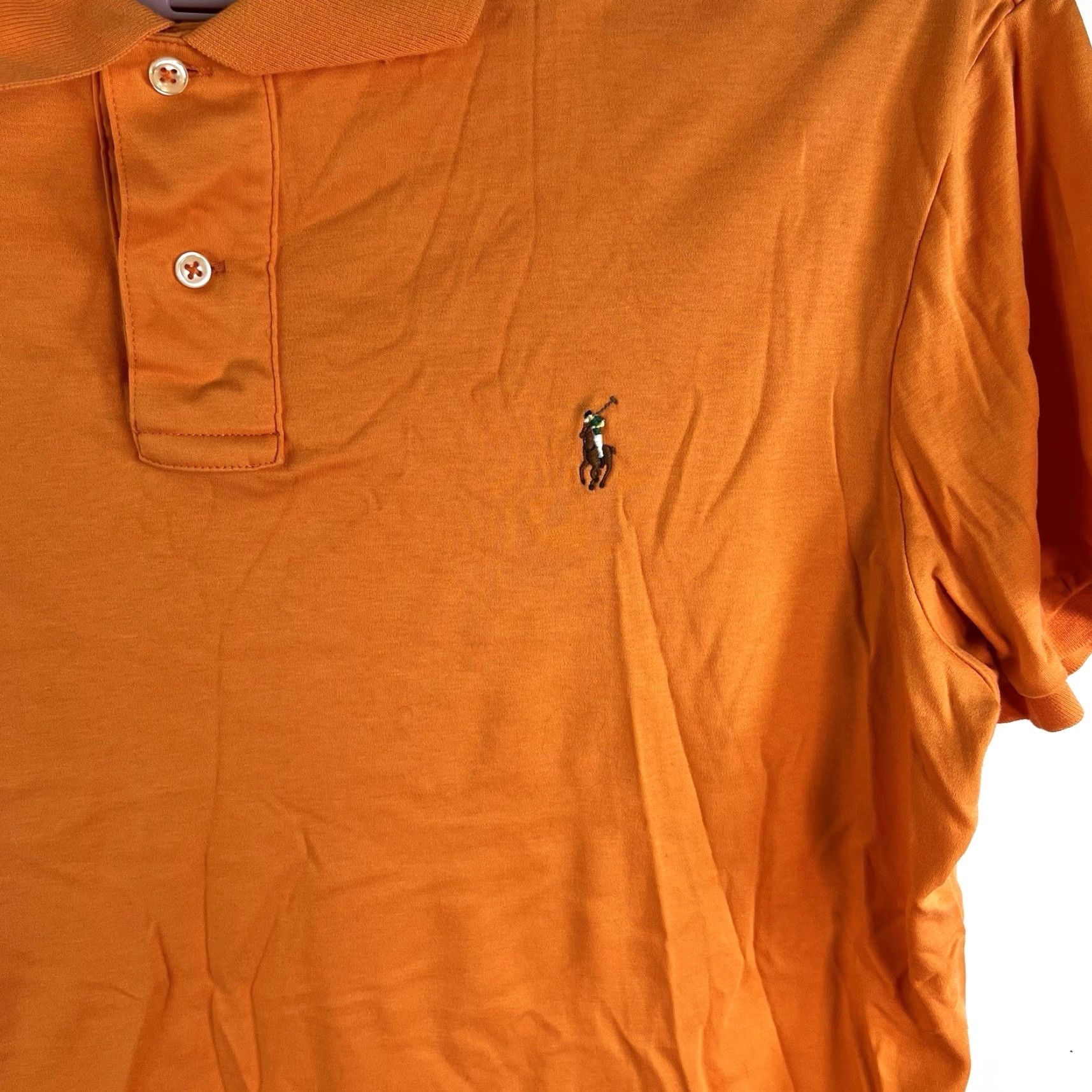 Ralph Lauren Ralph Lauren Pima Interlock Cotton Polo Shirt Mens Size L Short Sleeve Orange Polo Shirt Interlock Cotton Pima Size US L / EU 52-54 / 3 - 4 Thumbnail