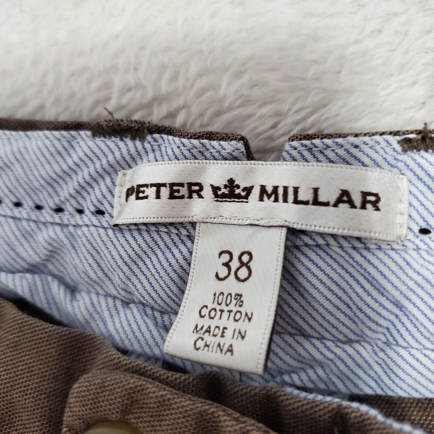 Peter Millar Peter Millar Pants Mens 38 Brown 100% Cotton Flat Front Chino 36X29 FLAW Size US 38 / EU 54 - 3 Thumbnail