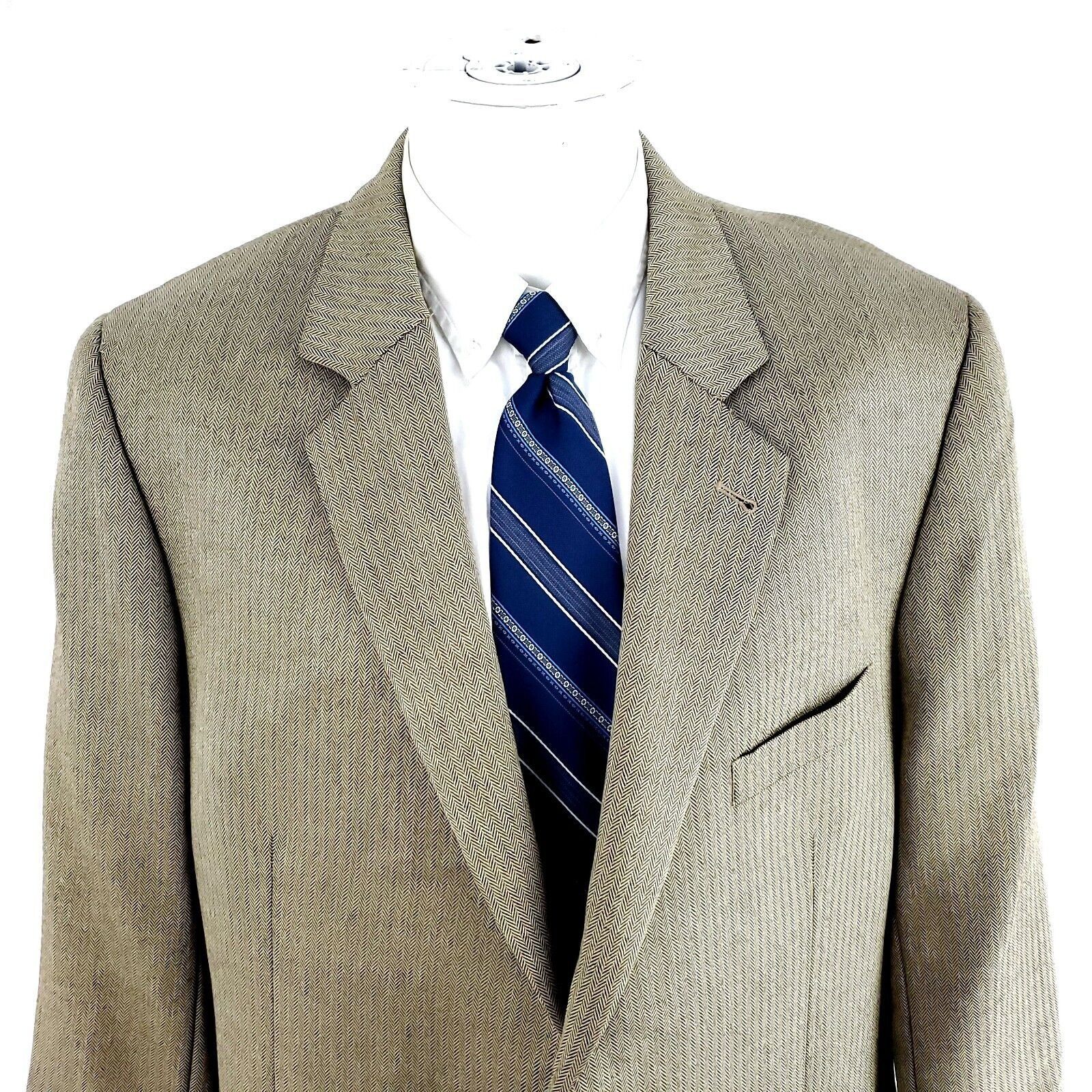 Jos. A. Bank DAMAGED Jos A Bank Silk Camel Hair 2 Button Sport Coat 44R B Size 44R - 1 Thumbnail