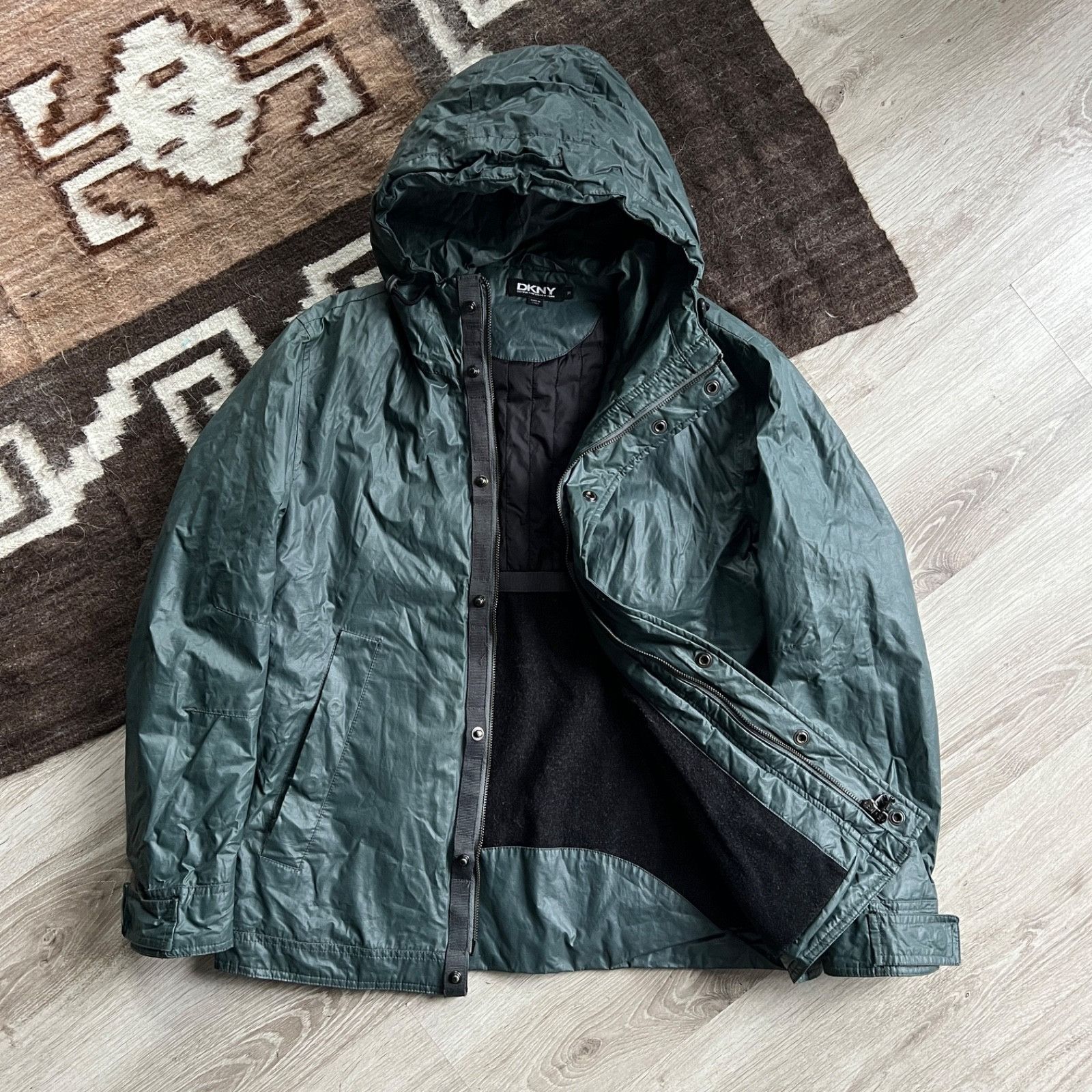 DKNY DKNY Vintage Hooded Windbreaker Lining Jacket 9593AC Size US M / EU 48-50 / 2 - 2 Thumbnail