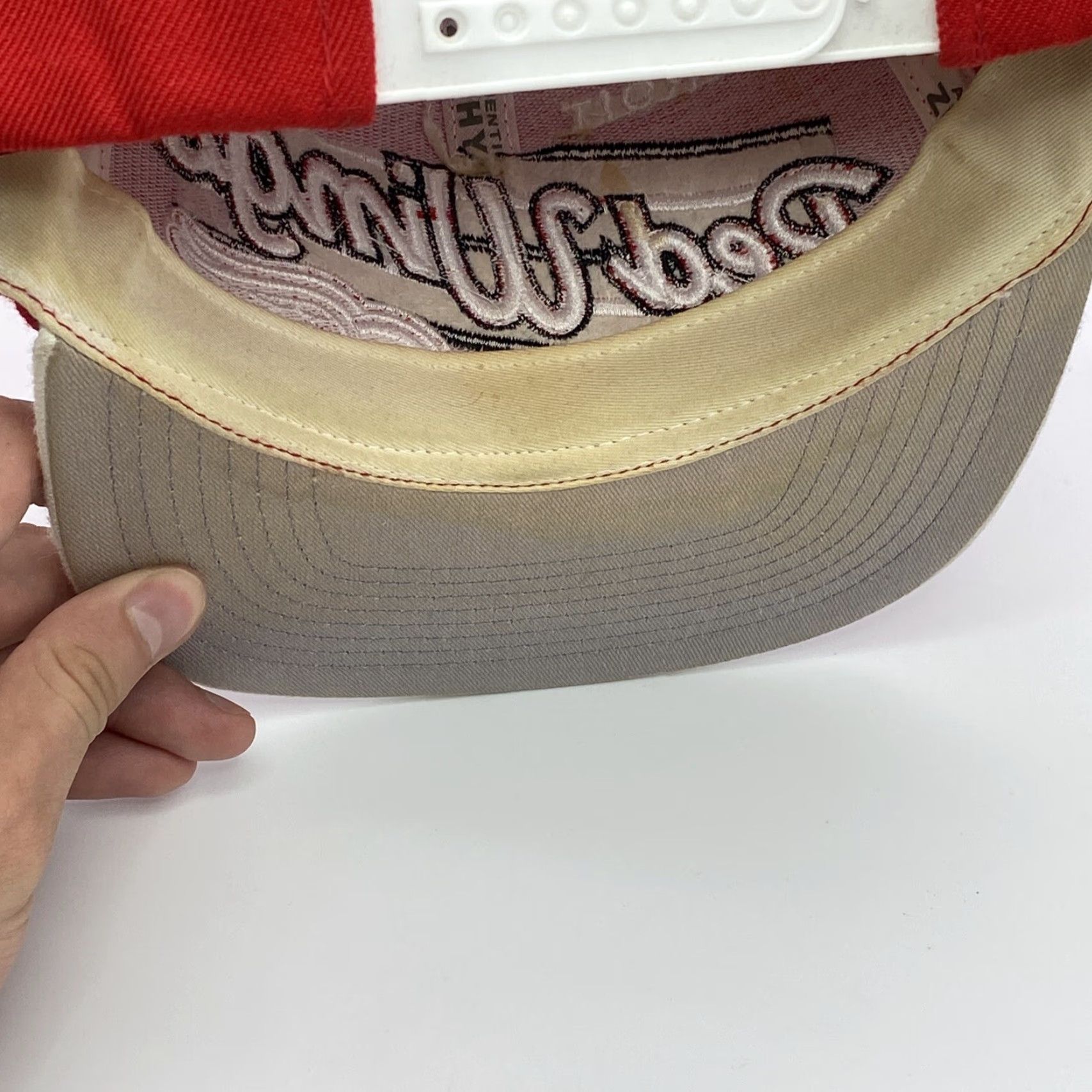 Zephyr VINTAGE Zephyr DETROIT RED WINGS Hat Snapback White Red Flat Brim Mens Cap One Size 90s Concert Casual Men’s Size ONE SIZE - 6 Thumbnail